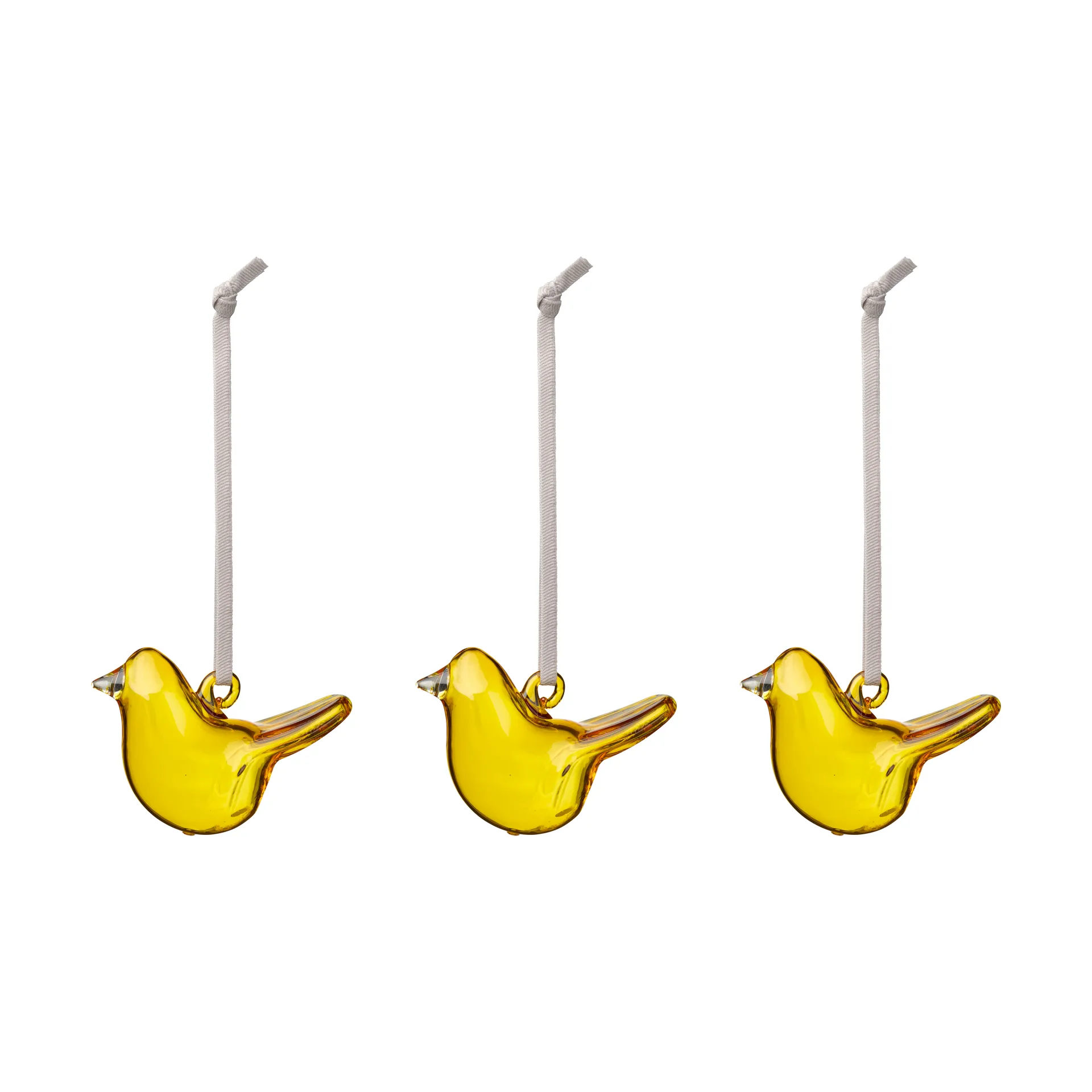 Iittala Oiseau en verre Iittala Jaune, mini, lot de 3