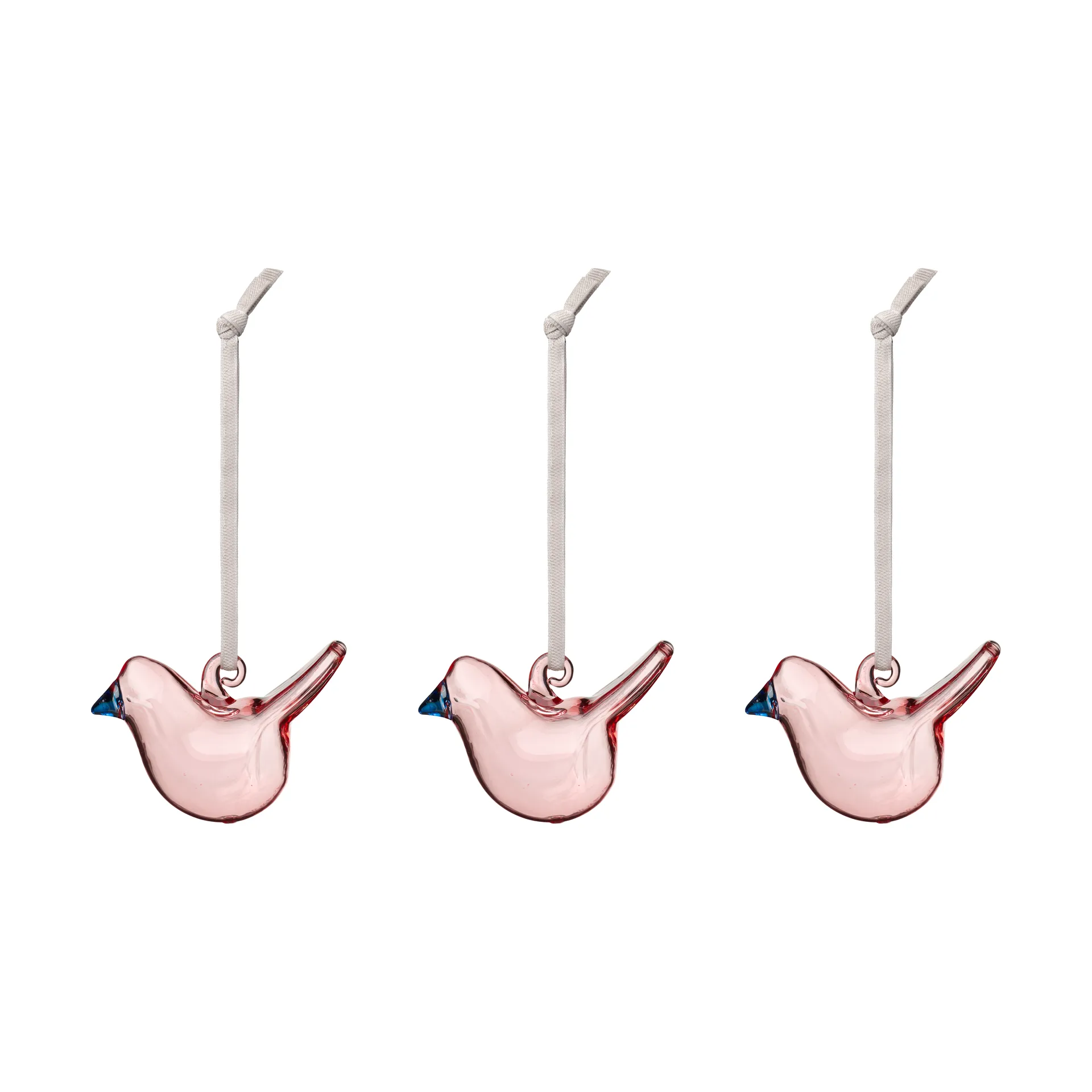 Iittala Oiseau en verre Iittala Rose, mini, lot de 3