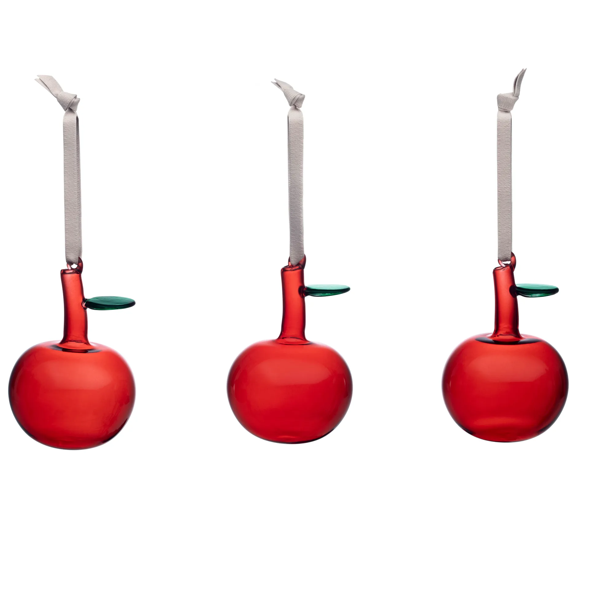 Iittala Pommes en verre Iittala Lot de 3 Rouge