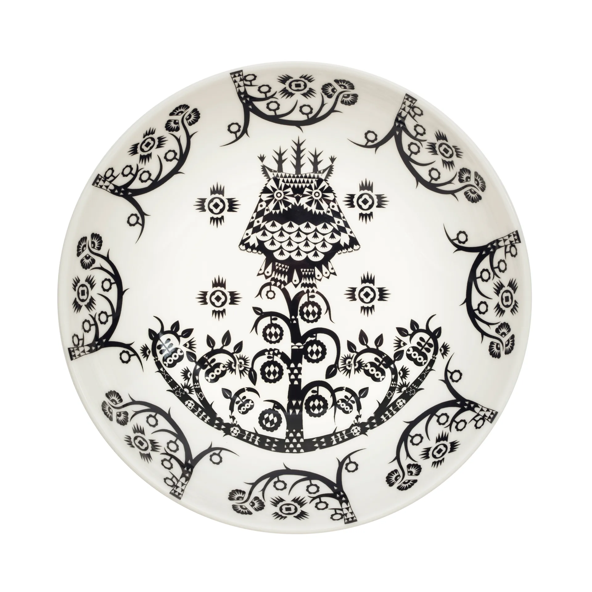 Iittala Taika djup tallrik 20 cm svart m&ouml;nstrad