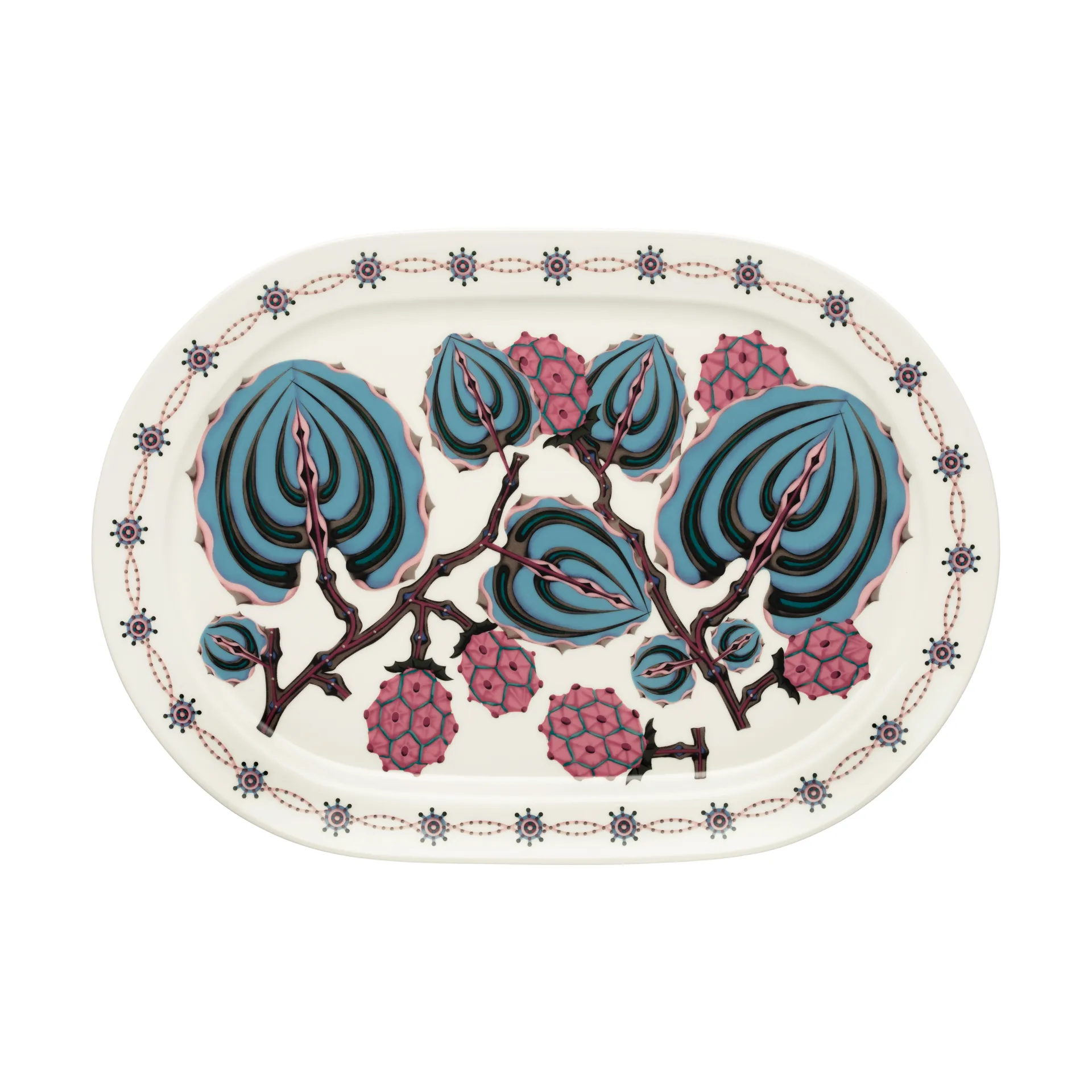 Iittala Taika Sato serveringsfat oval 41 cm Vit-flerf&auml;rgad