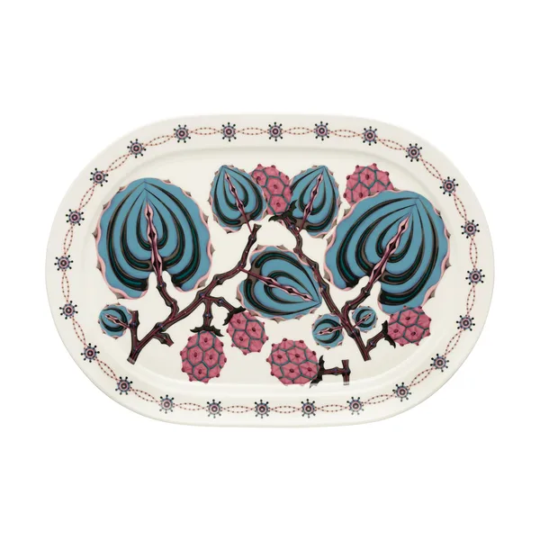 Taika Sato serveringsfat oval 41 cm, Vit-flerfärgad