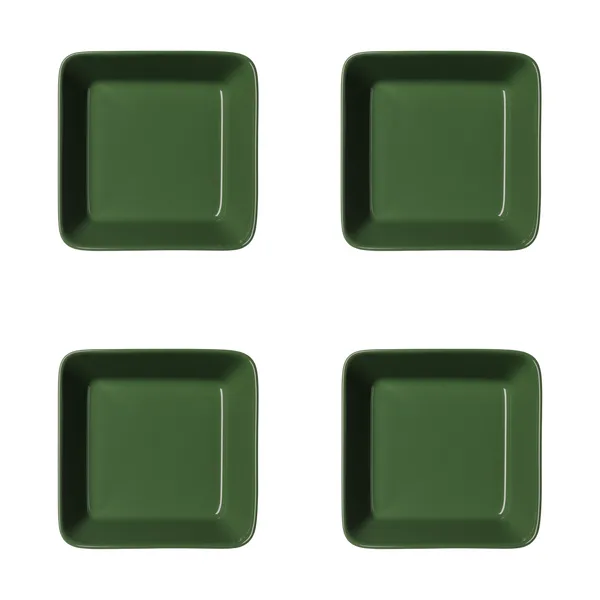 Teema tallrik fyrkantig, Skogsgrön, 12x12 cm 4-pack