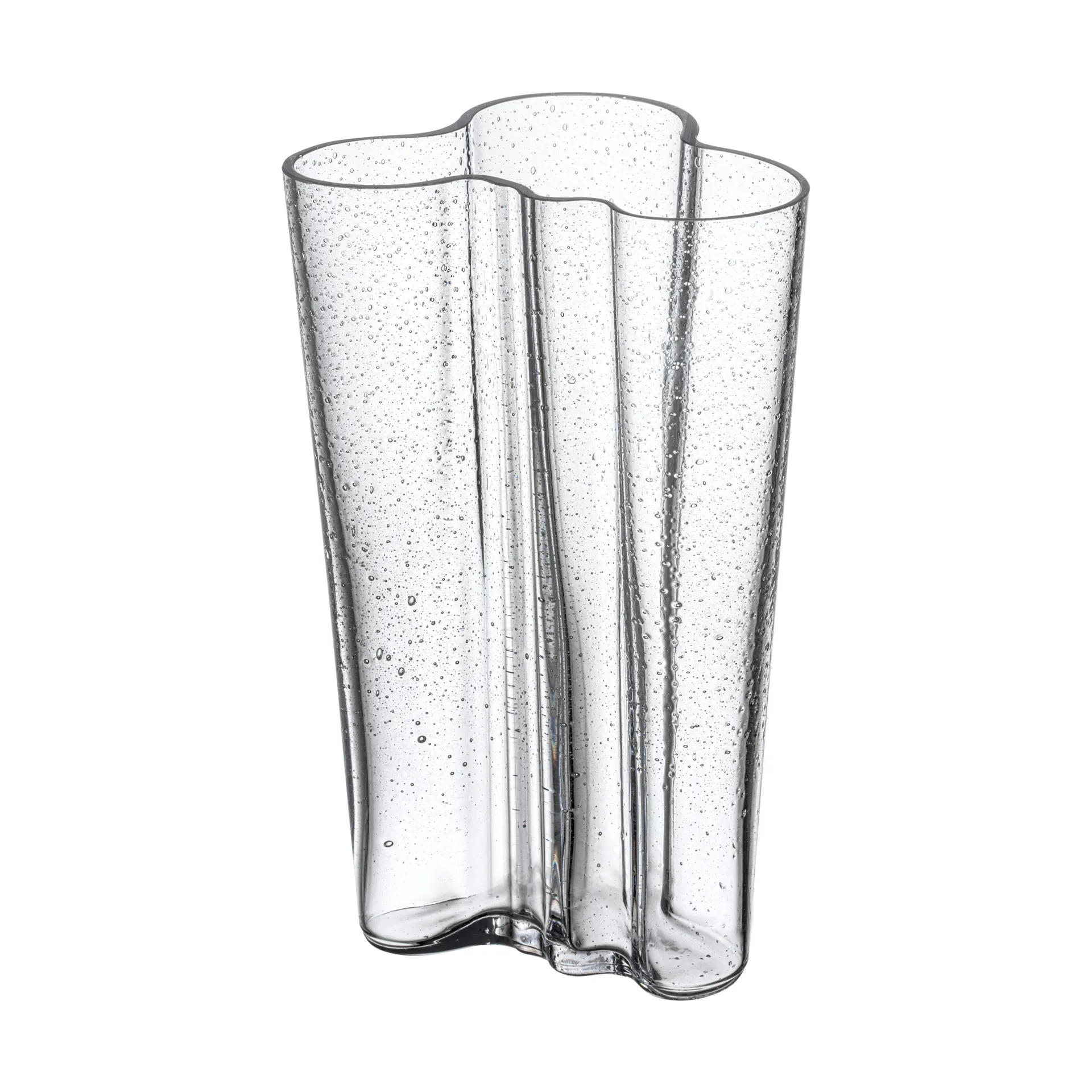 Iittala Vase Alvar Aalto 200 mm Verre à bulles transparent, Édition anniversaire