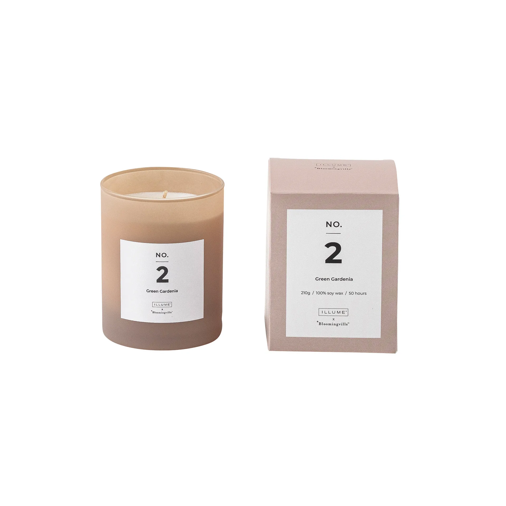 Illume x Bloomingville Bougie parfumée NO. 2 Green Gardenia 200 g + Giftbox