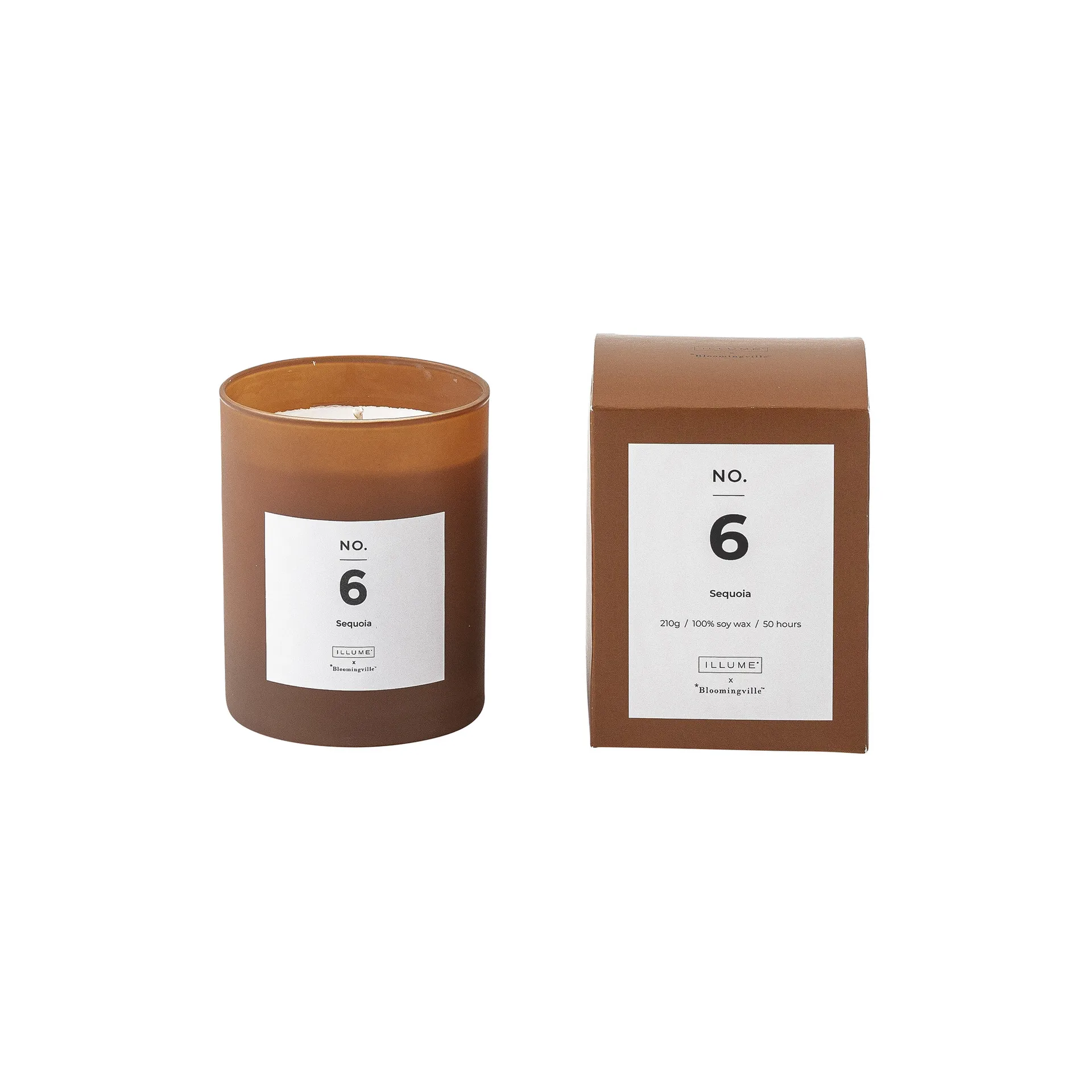 Bloomingville - NO. 6 - Sequoia Duftlys, Brun, Naturlig Voks