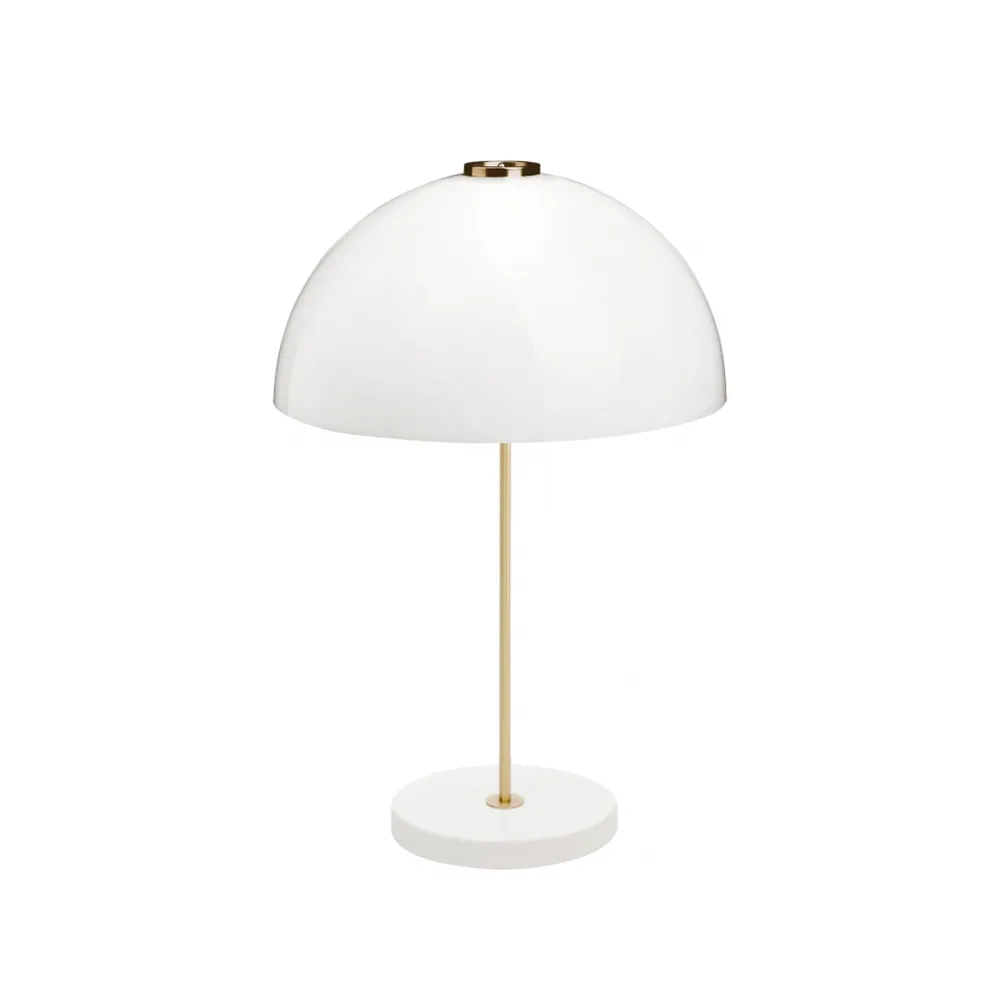 Innolux Kupoli bordlampe Hvid, messingdetaljer