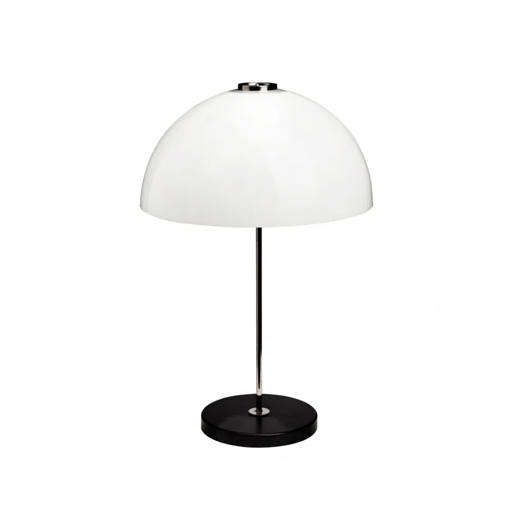 Innolux Kupoli bordlampe Sort, metaldetaljer, hvid skærm