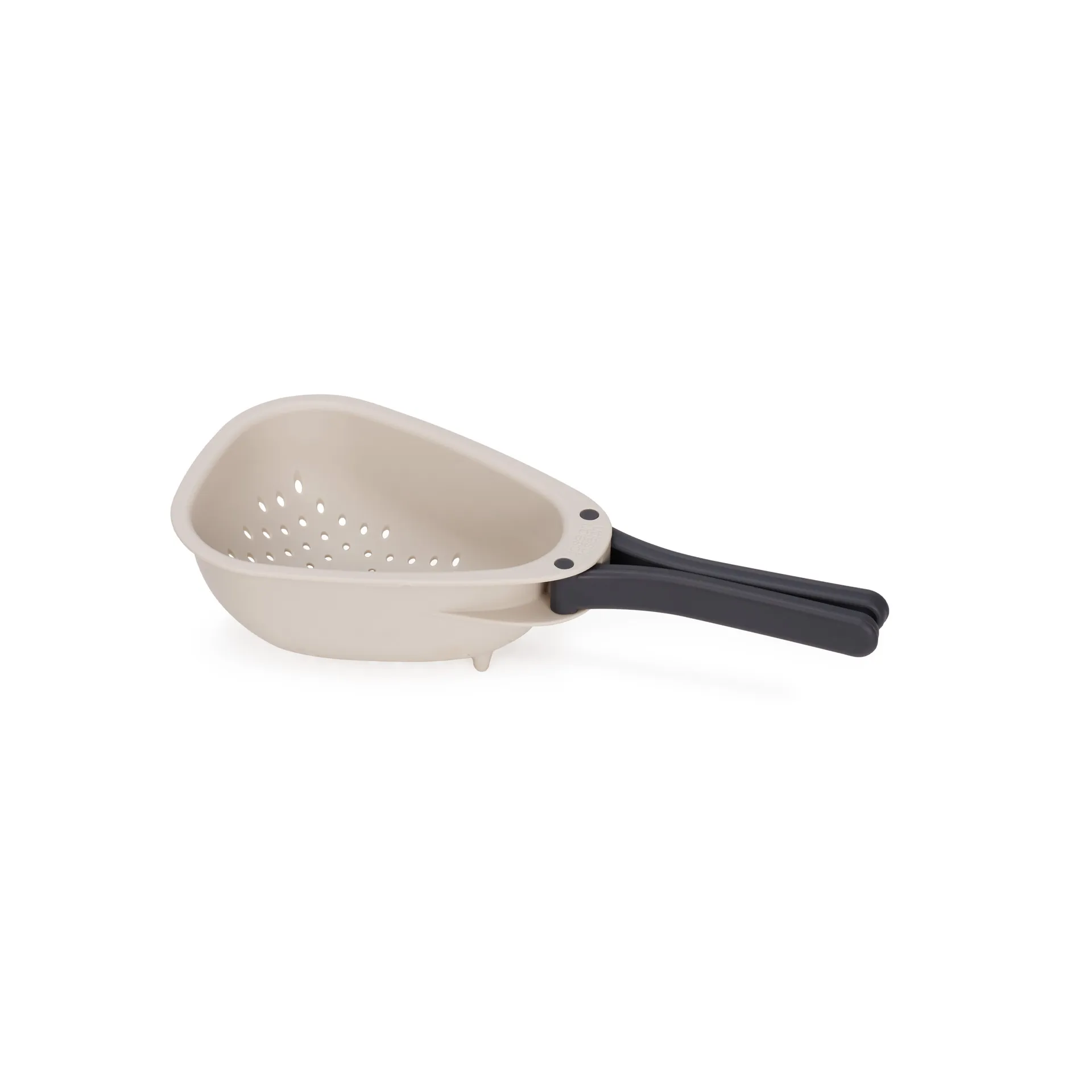Joseph Joseph Droplet Mini Køkkensigte – 21,6x13,5x6,5 cm, foldbare håndtag – Stenfarvet