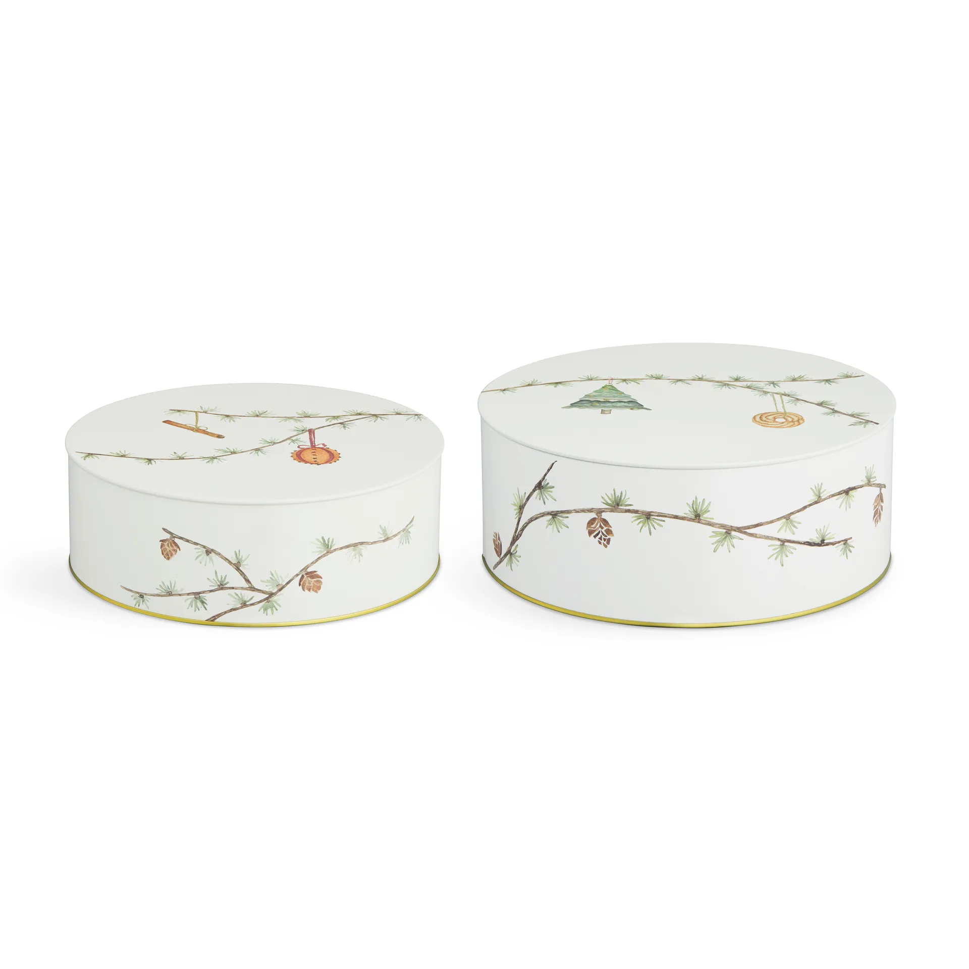 Kähler Boîte de rangement de Noël Hammershøi Lot de 2 Blanc