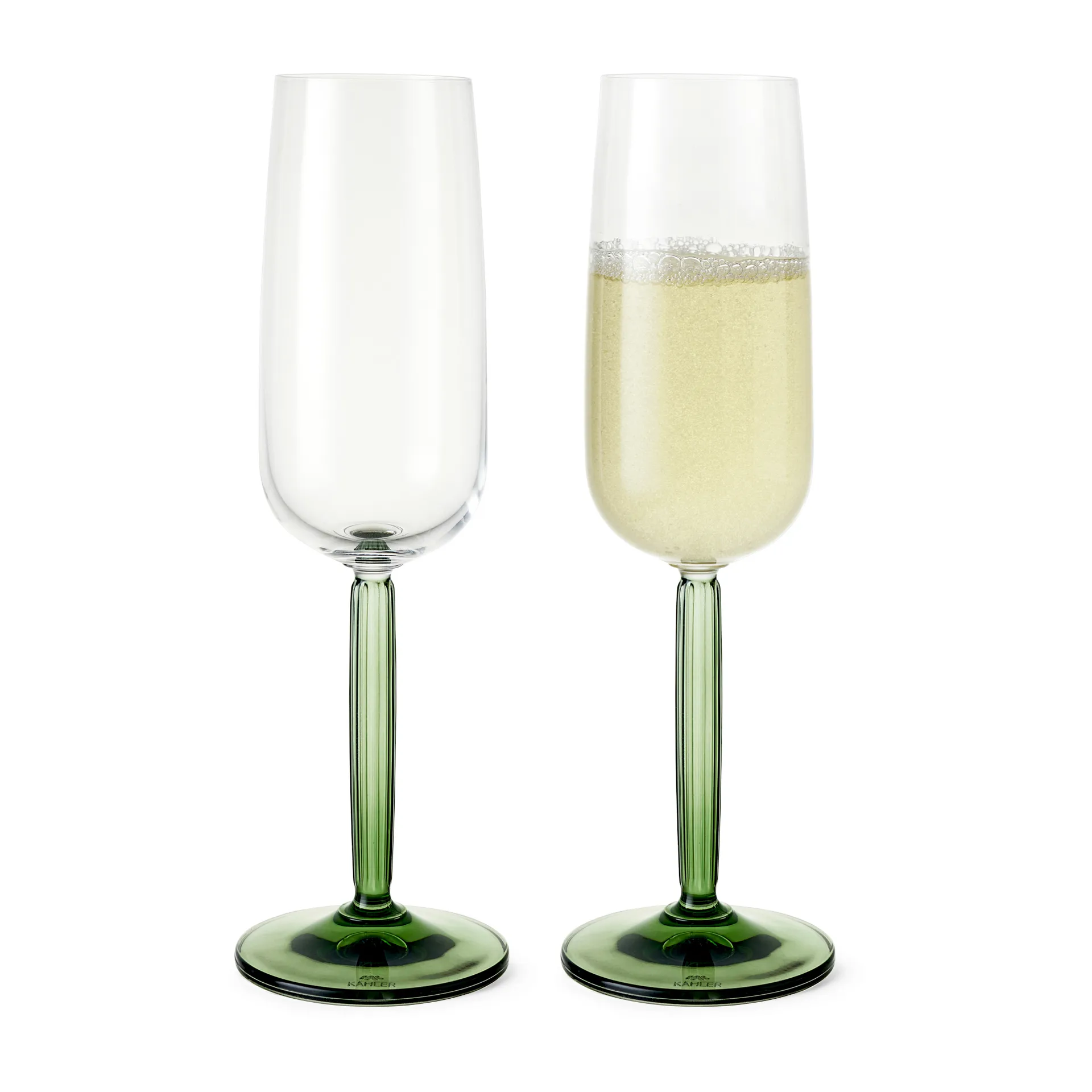 Kähler - Hammershøi Champagneglas 24 cl grøn 2 stk