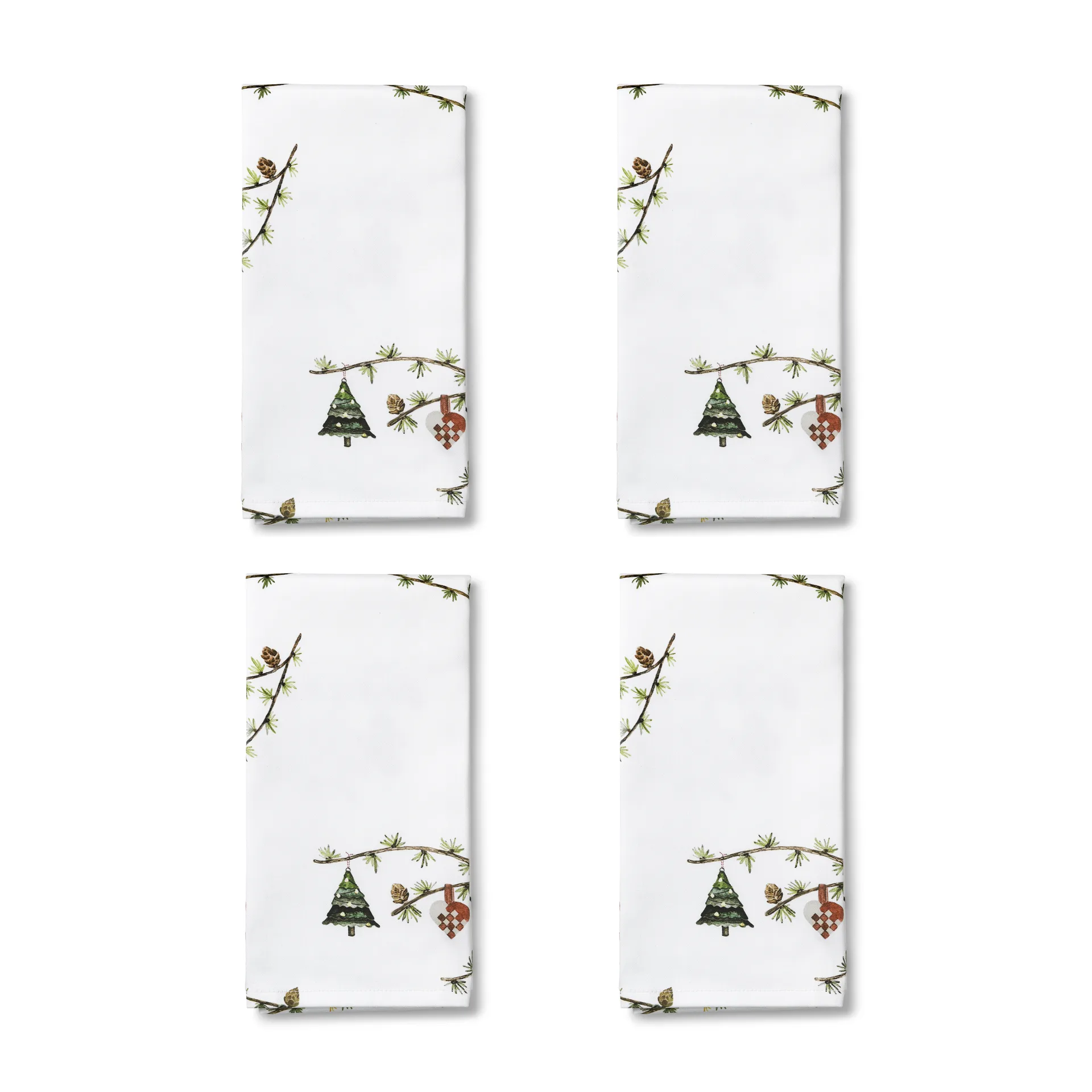 Kähler Serviette en tissu Hammershøi Christmas cm Lot de 4 Blanc