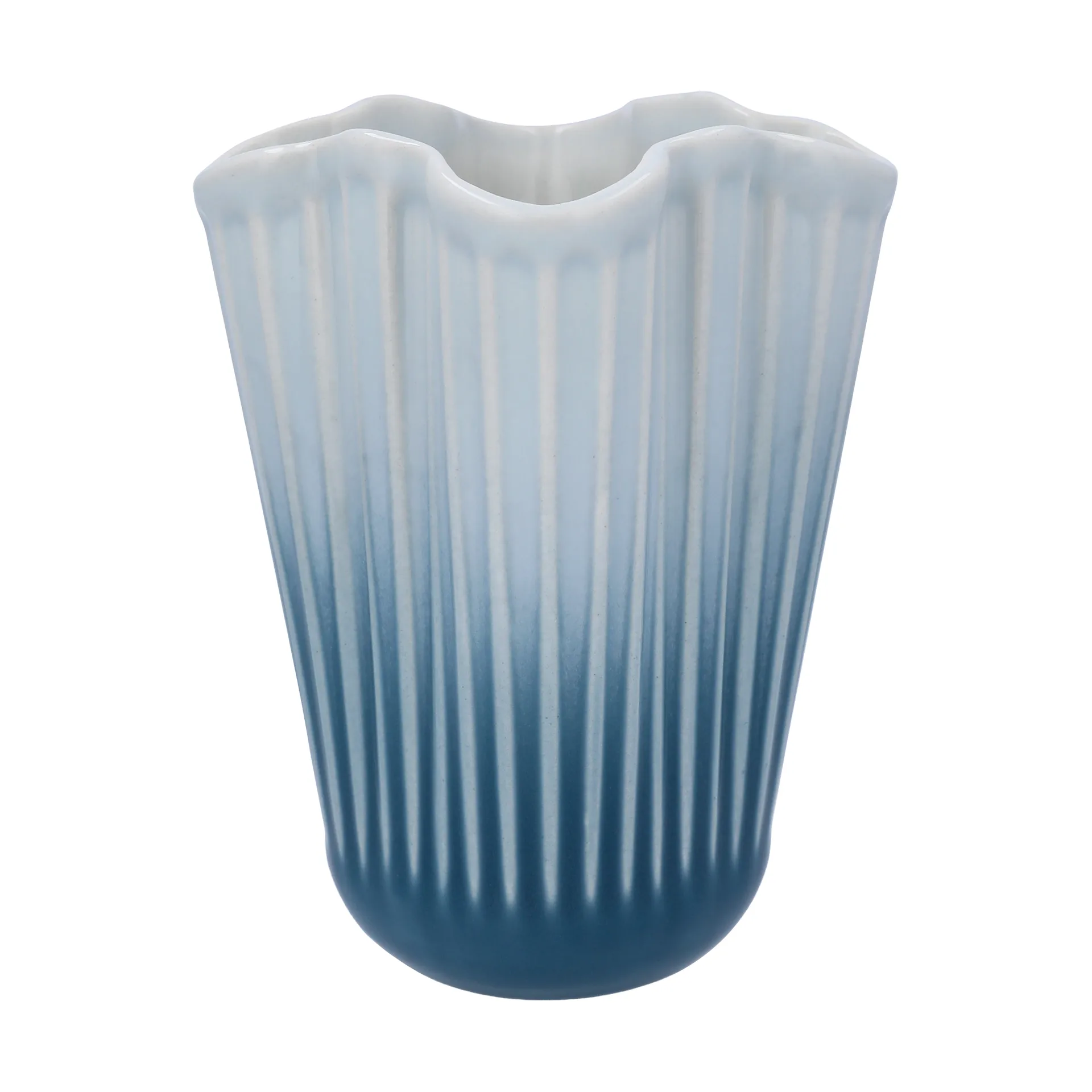 Kähler Vase Unfold Hammershøi Bleu, 16,5 cm