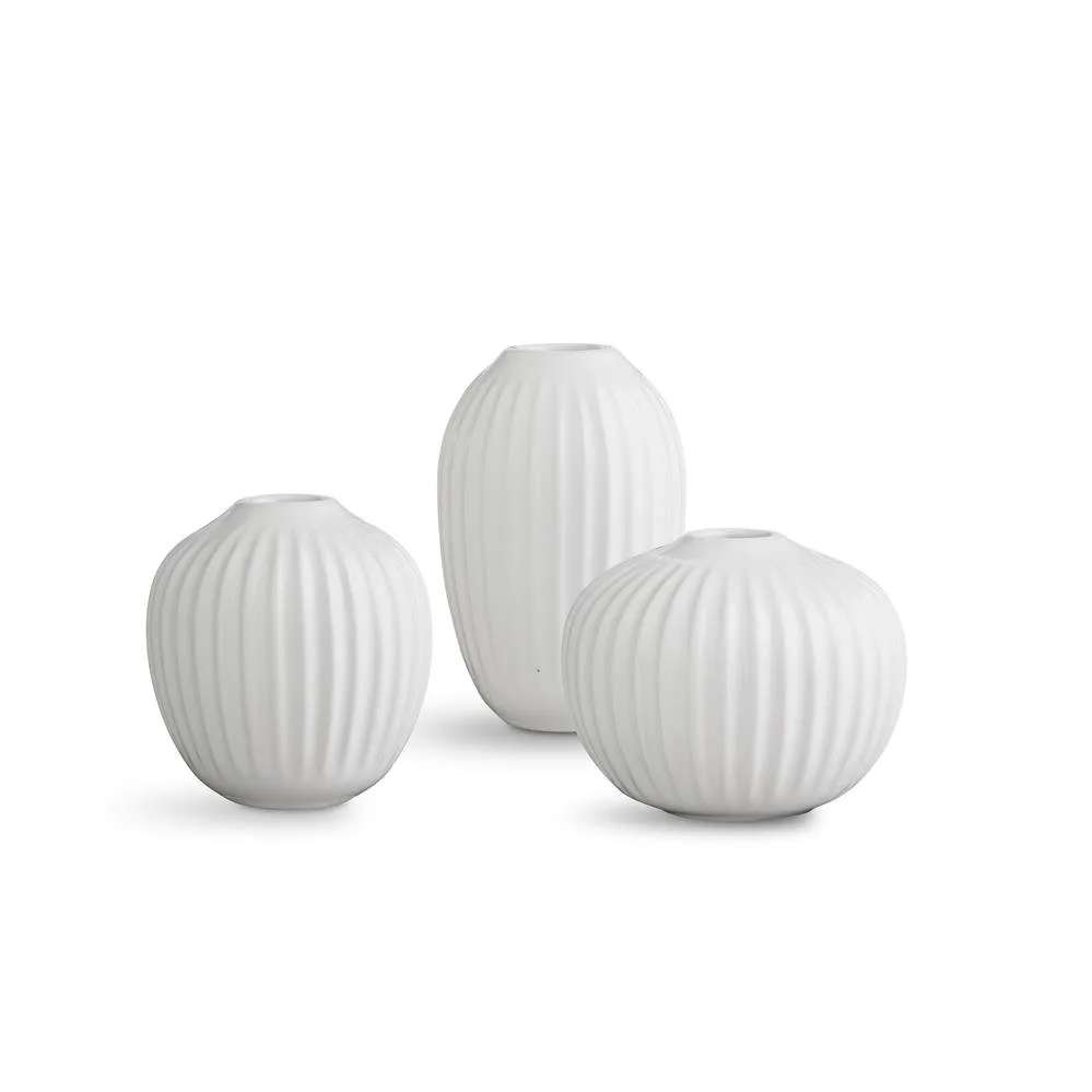 Kähler Vases miniatures Hammershøi lot de 3 blanc