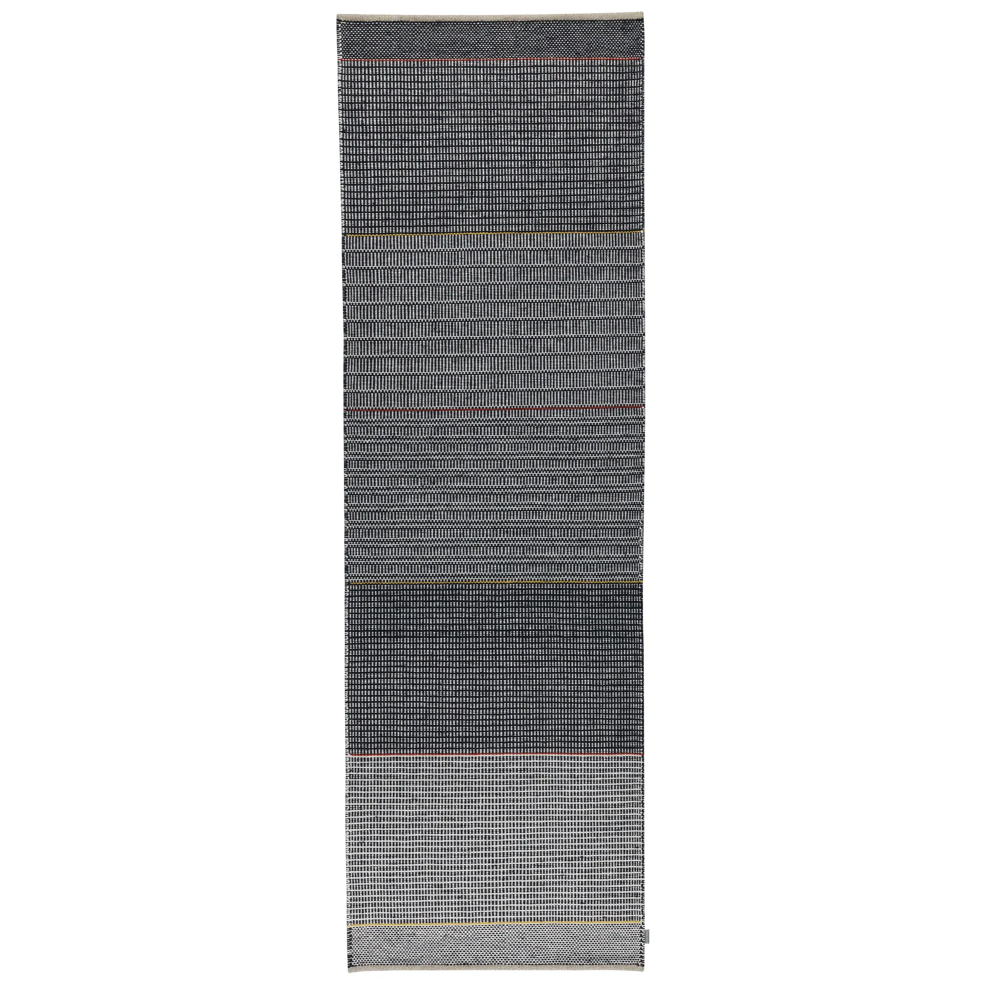 Kateha Tapis en laine Tribulus One cm Noir, blanc, rouge, jaune