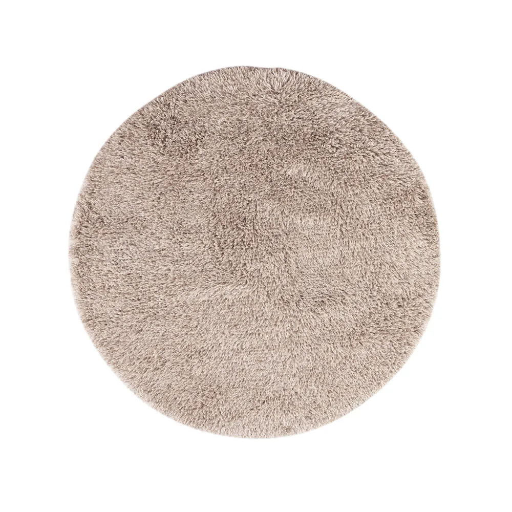 Kateha Tapis Shaggy rond white/grey,