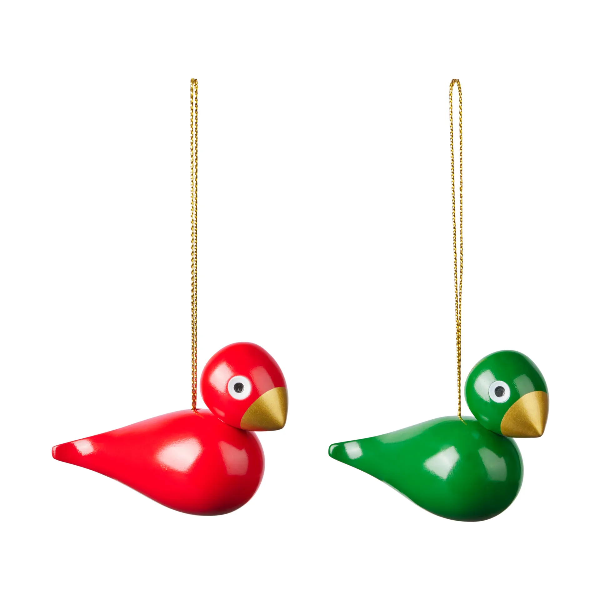 Kay Bojesen Denmark Décoration de Noël Kay Bojesen Christmas birds, Lot de 2 Rouge-vert