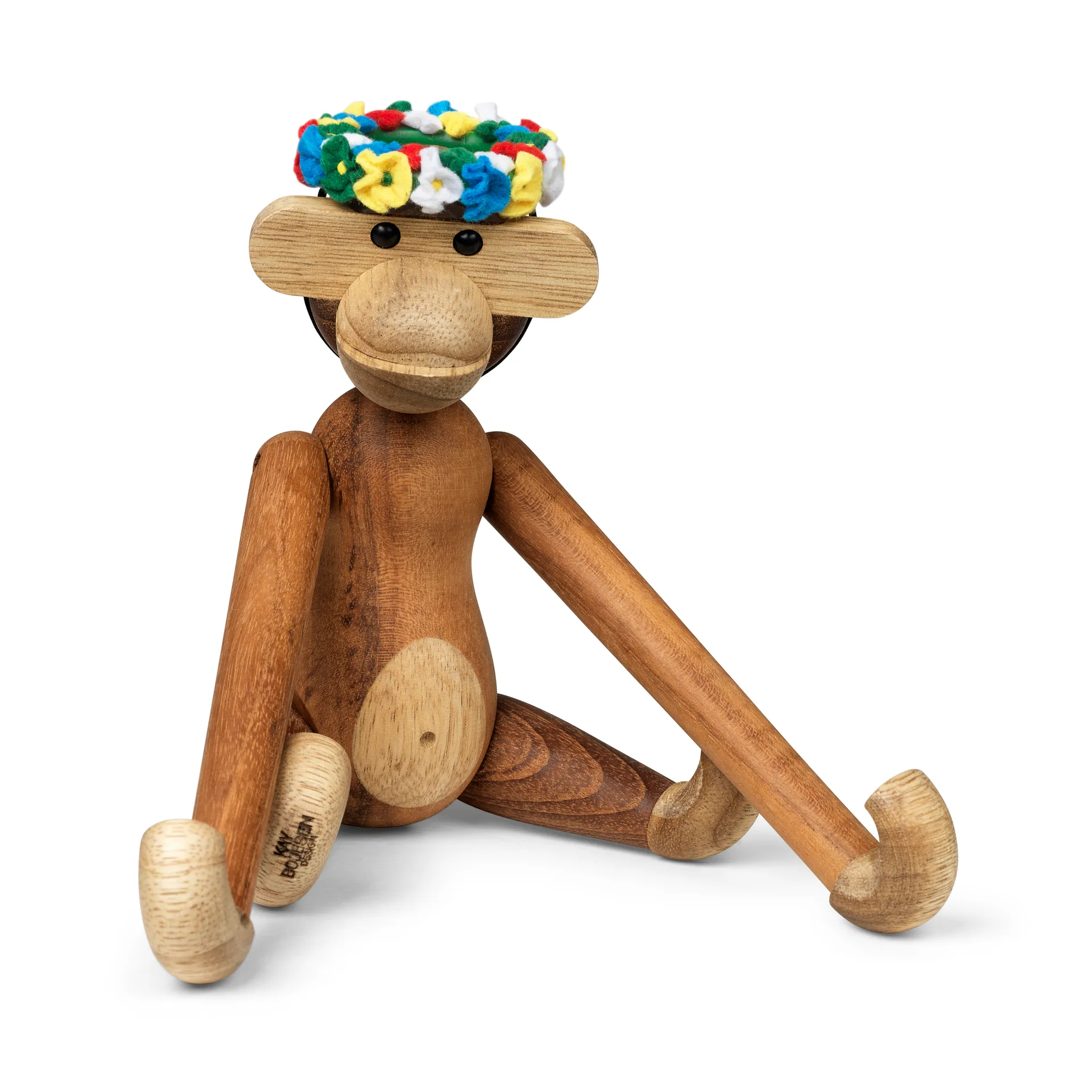 Kay Bojesen Denmark Petit singe Kay Bojesen avec couronne de fleurs