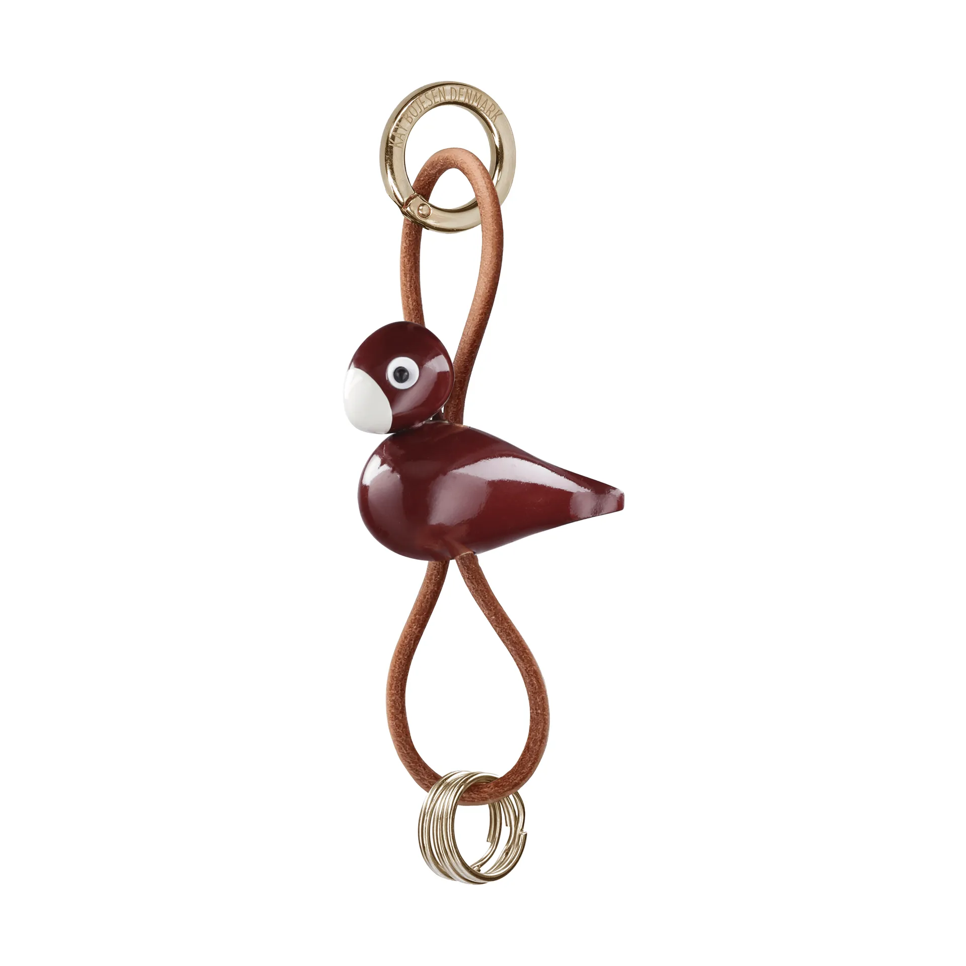 Kay Bojesen Denmark Porte-clés oiseau Kaj Bojesen Bordeaux, cuir naturel