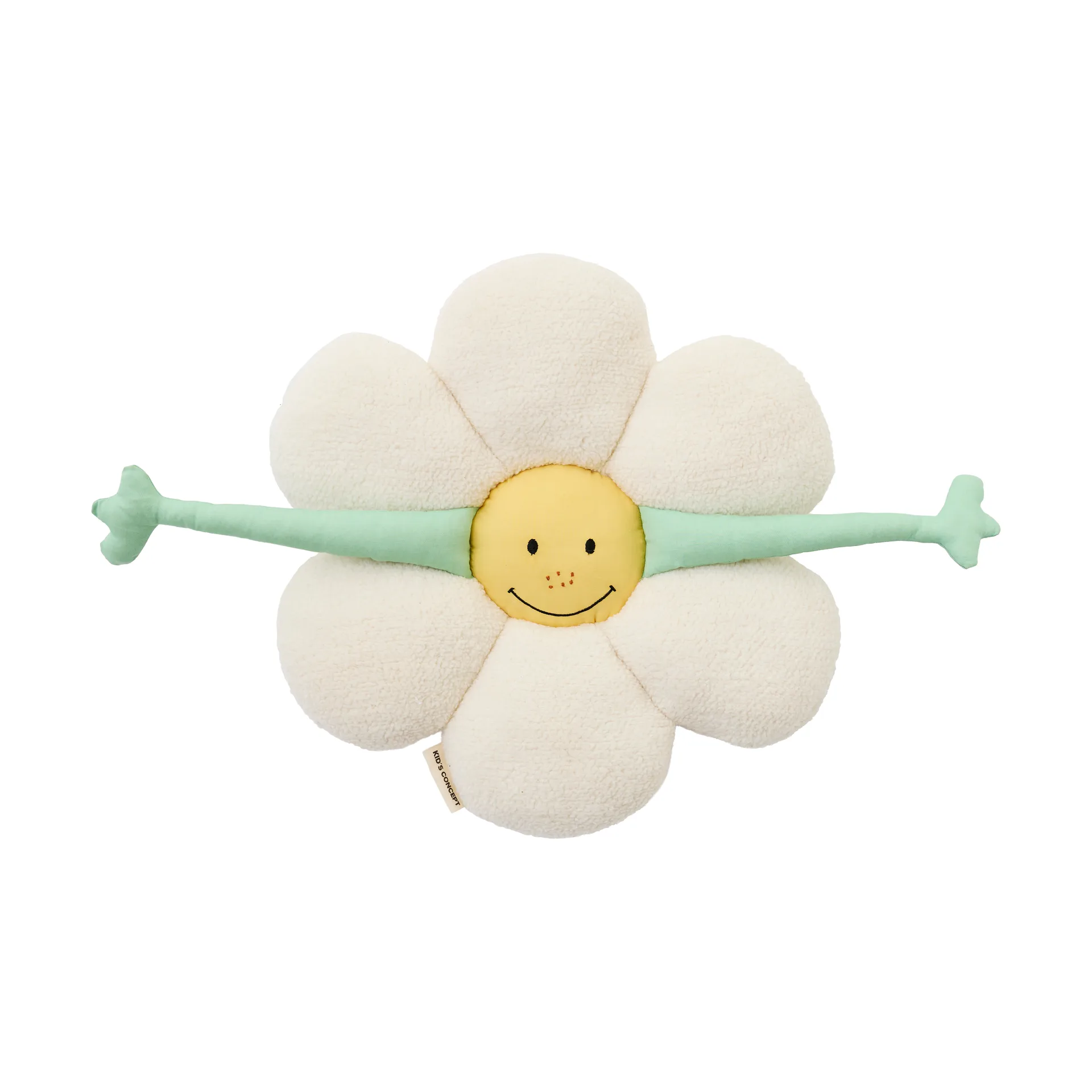 Kid's Concept Coussin Blomma Blanc-vert-jaune