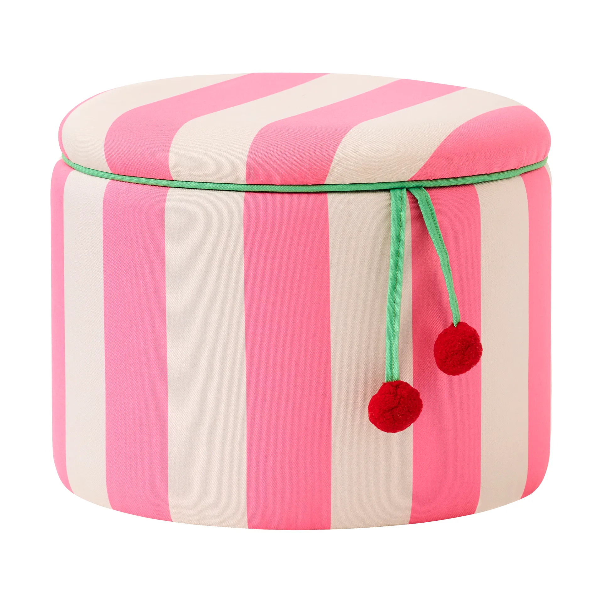 Kid's Concept Pouf cylindre avec rangement Rose, Ø40x30,5 cm