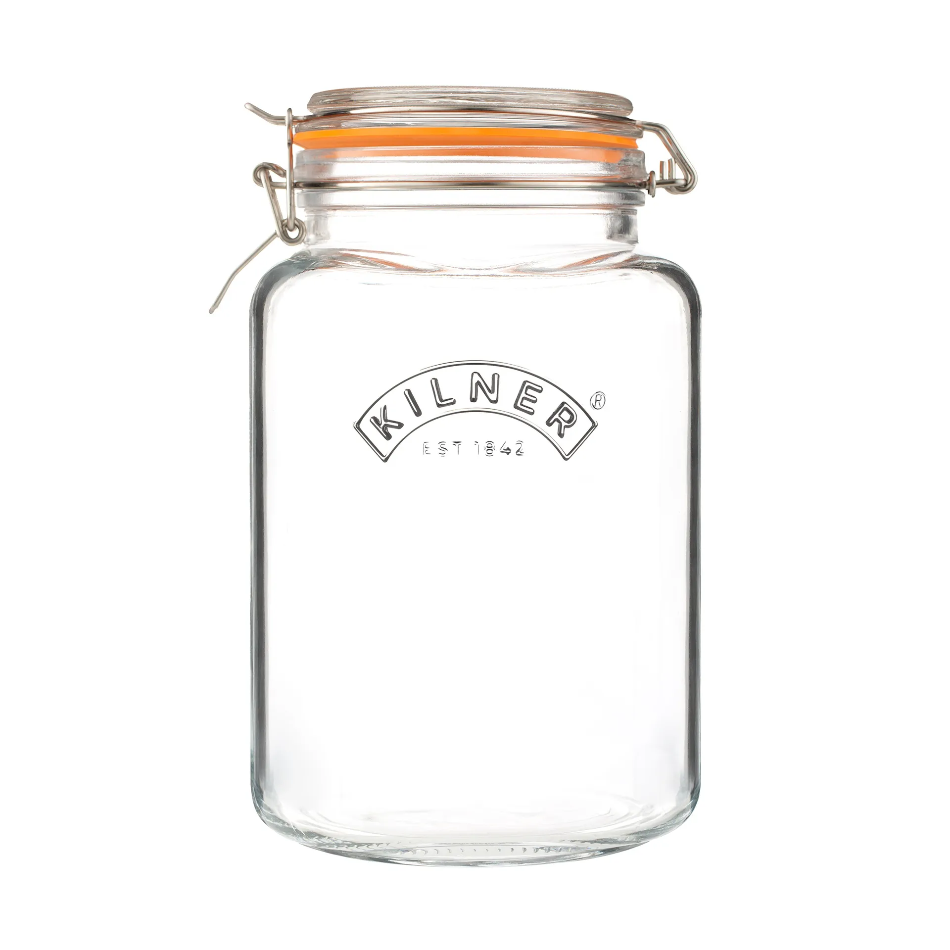 Kilner Bocal carré avec bouchon mécanique Kilner Transparent-acier inoxydable, 3 L
