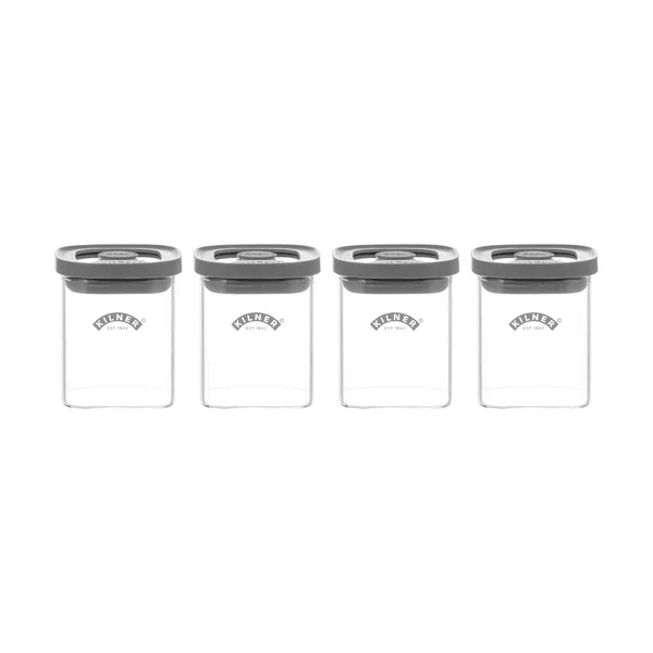 Kilner FRESH kryddburkar, Klar-grå, 4-pack, 160 ml