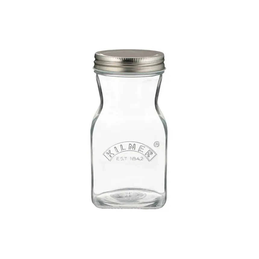 Kilner Kilner juice- og sauceflaske Klar-rustfrit stål, 0,5 l