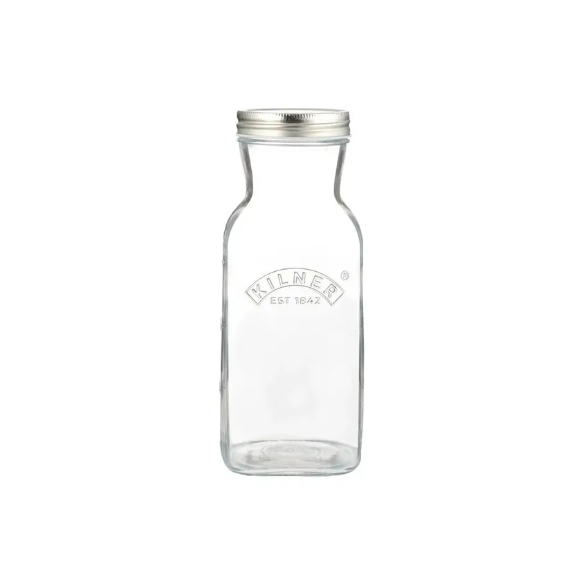 Kilner Kilner juice- og sauceflaske Klar-rustfrit stål, 1 l