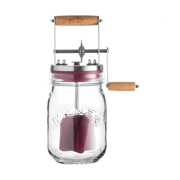 Kilner smörkärnare, Klar-röd, 1 L