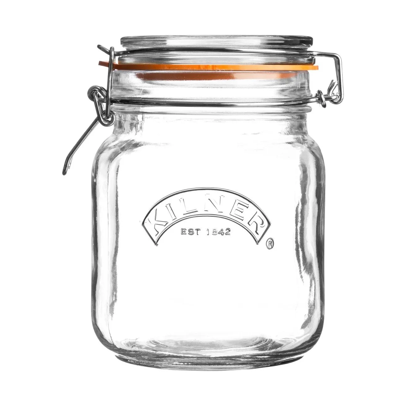 Kilner Kilner sylteglas firkantet med bøjle Klar, 1 l