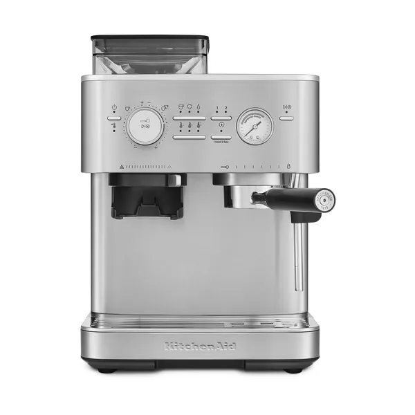 KitchenAid halvautomatisk espressomaskin med kvarn, Stainless steel