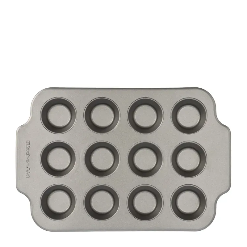 Kitchenaid - Metal Bakeware Mini Round Cake Pan 12pcs - Silver