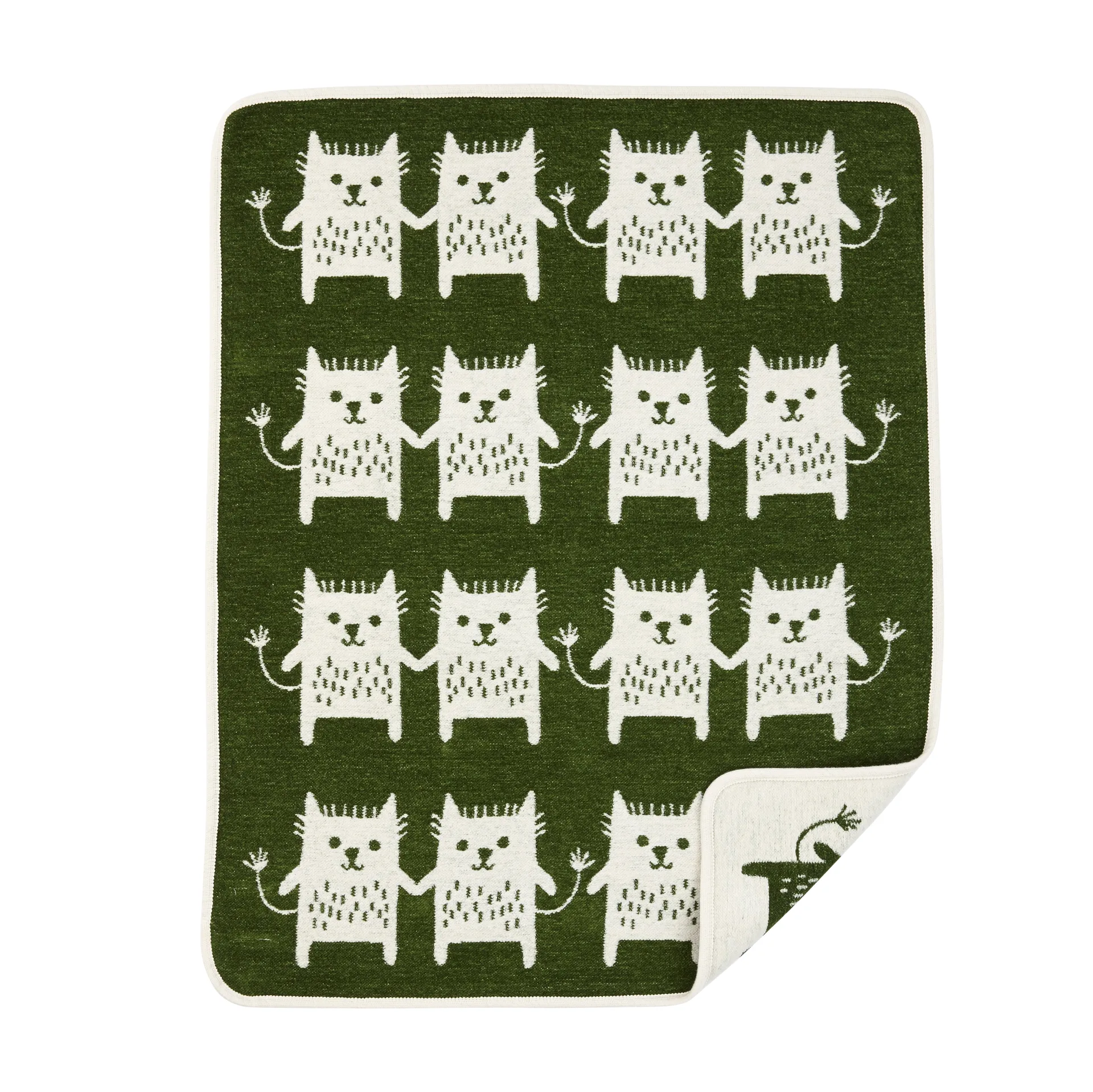 Klippan Yllefabrik Couverture chenille Little me vert
