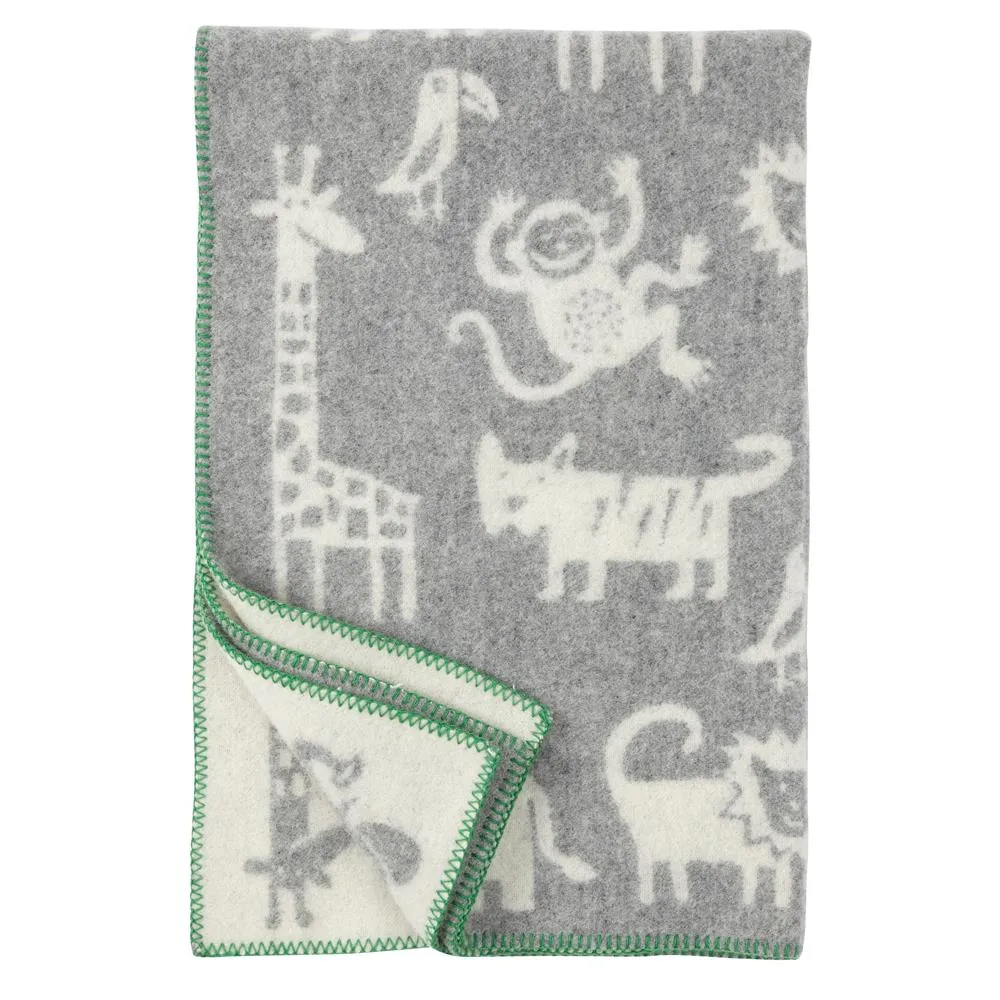 Klippan Yllefabrik Couverture en laine Jungle gris