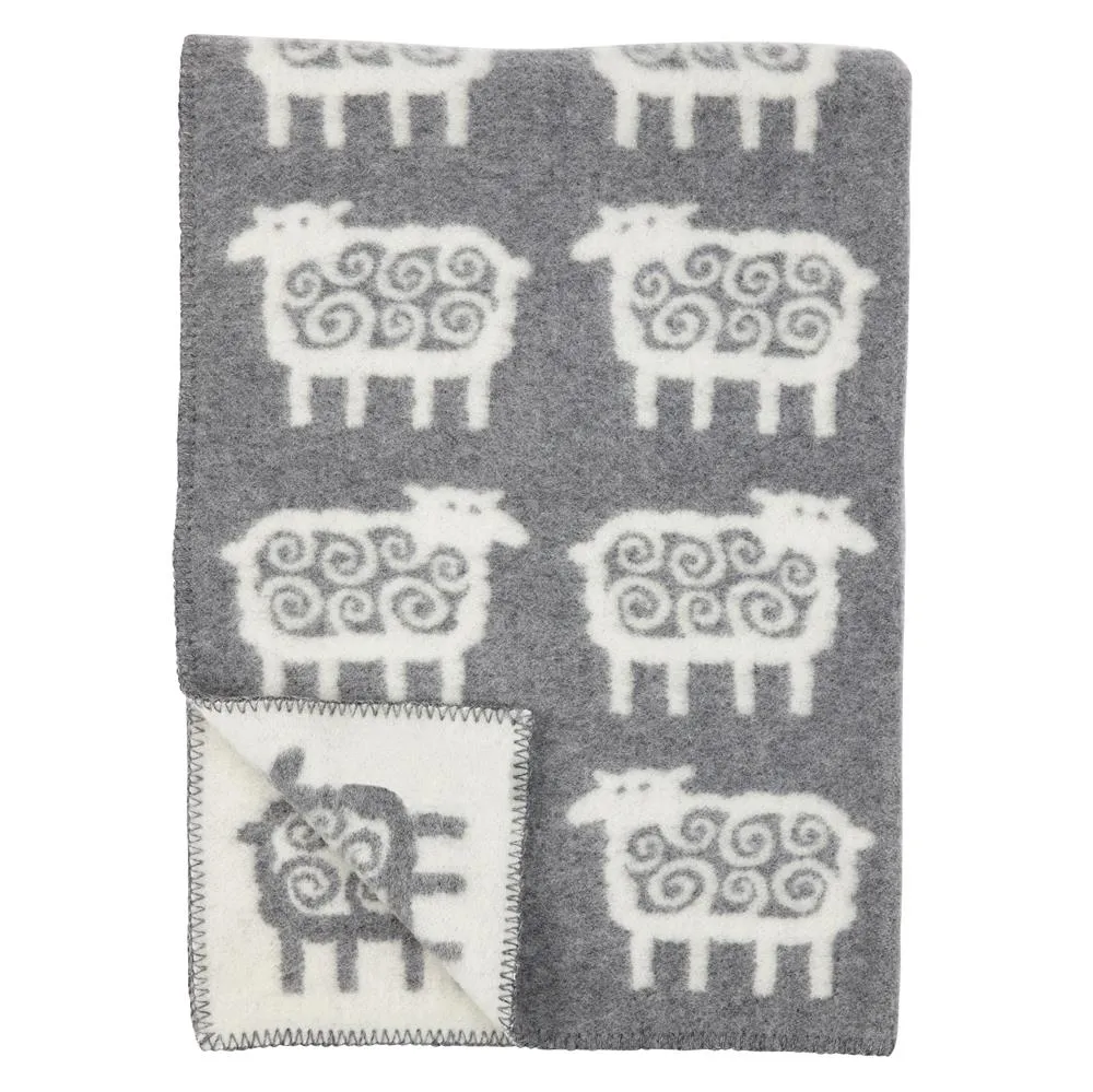 Klippan Yllefabrik Couverture en laine Mouton gris cm — vue 3
