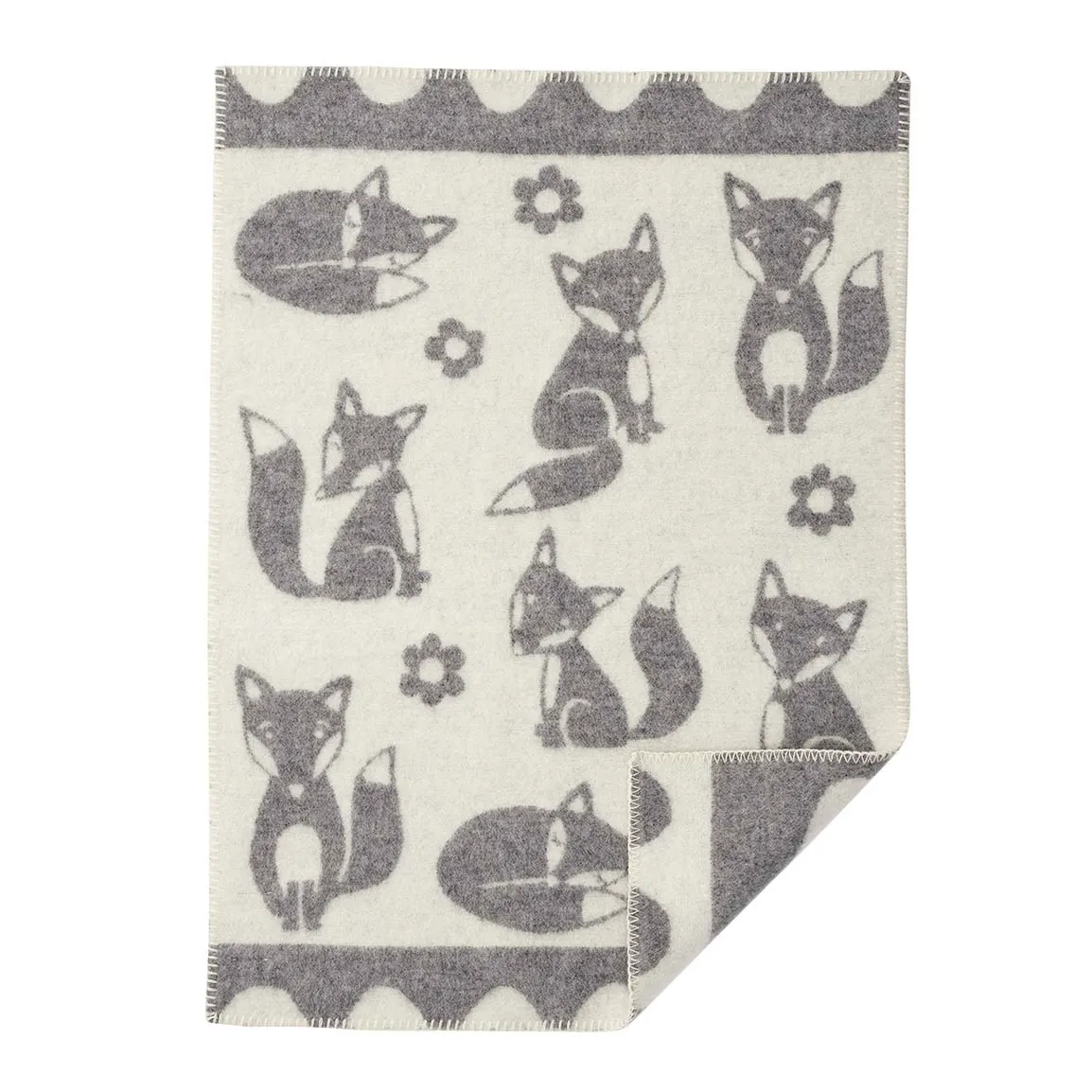 Klippan Yllefabrik Couverture enfant Fox gris
