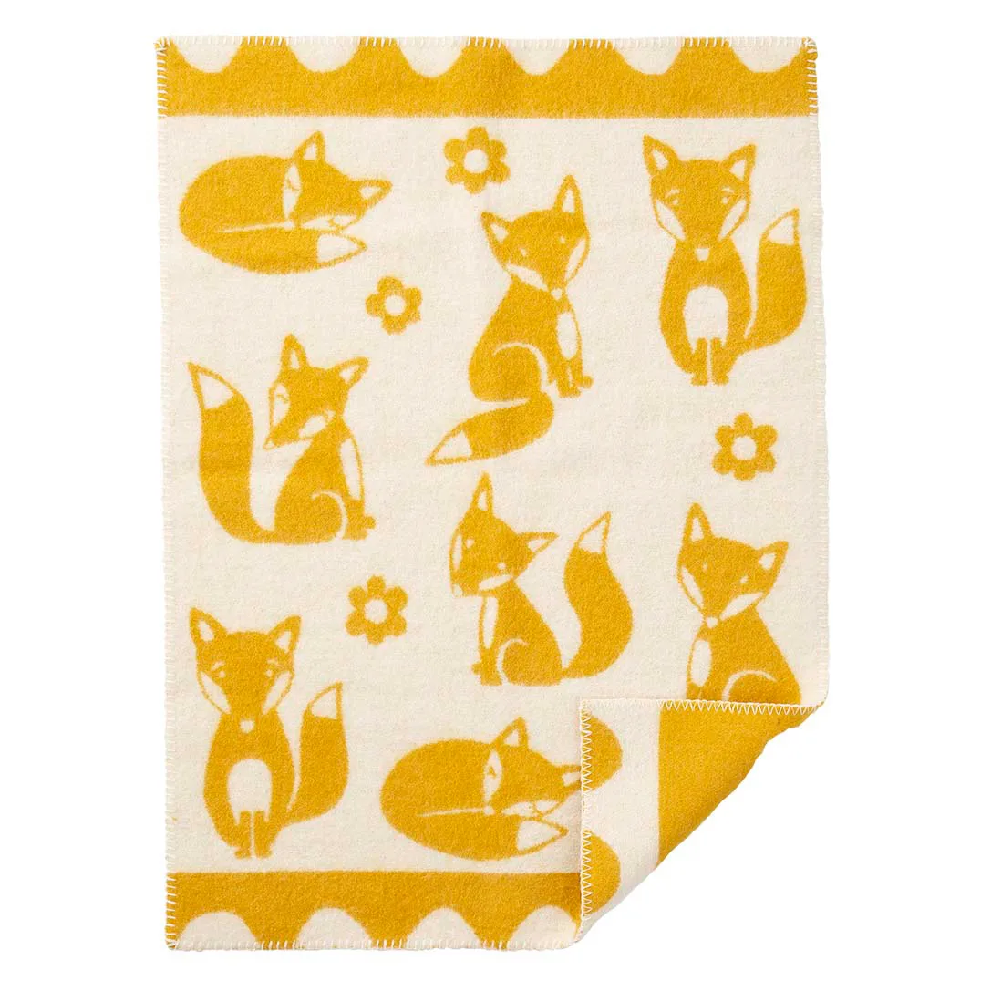 Klippan Yllefabrik Couverture enfant Fox safran