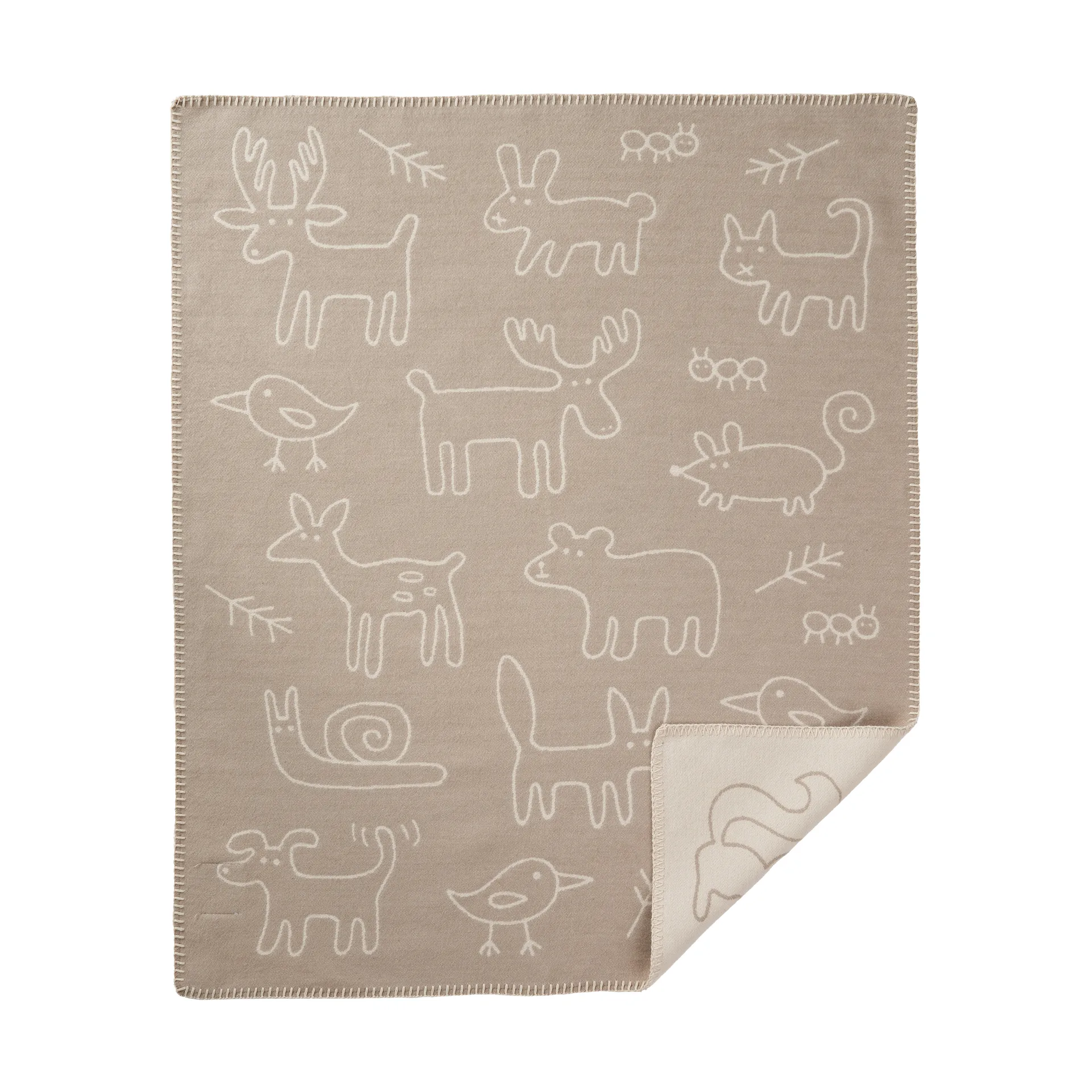 Klippan Yllefabrik Couverture enfant In the woods cm Beige