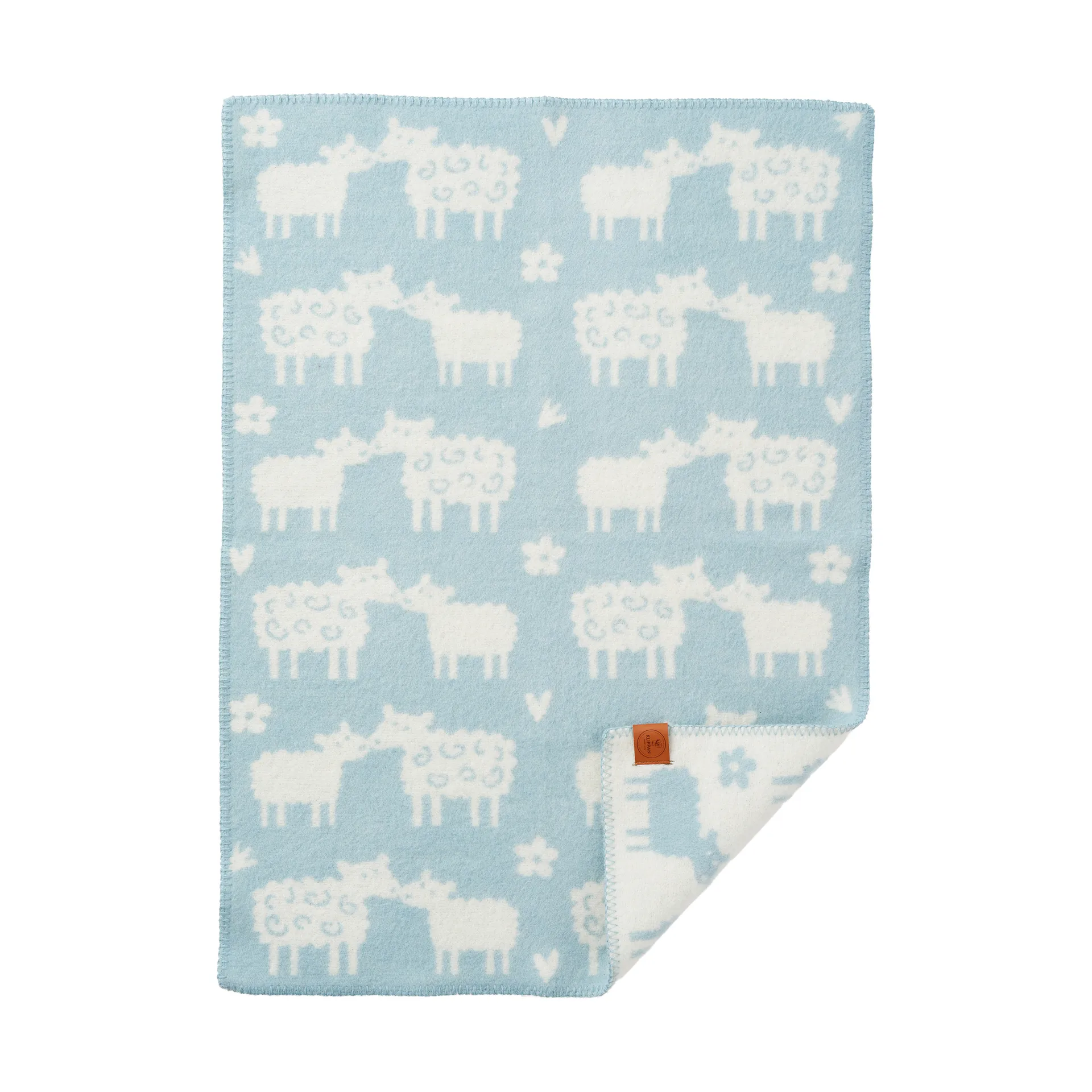 Klippan Yllefabrik Couverture pour enfant Bää laine Light blue, cm