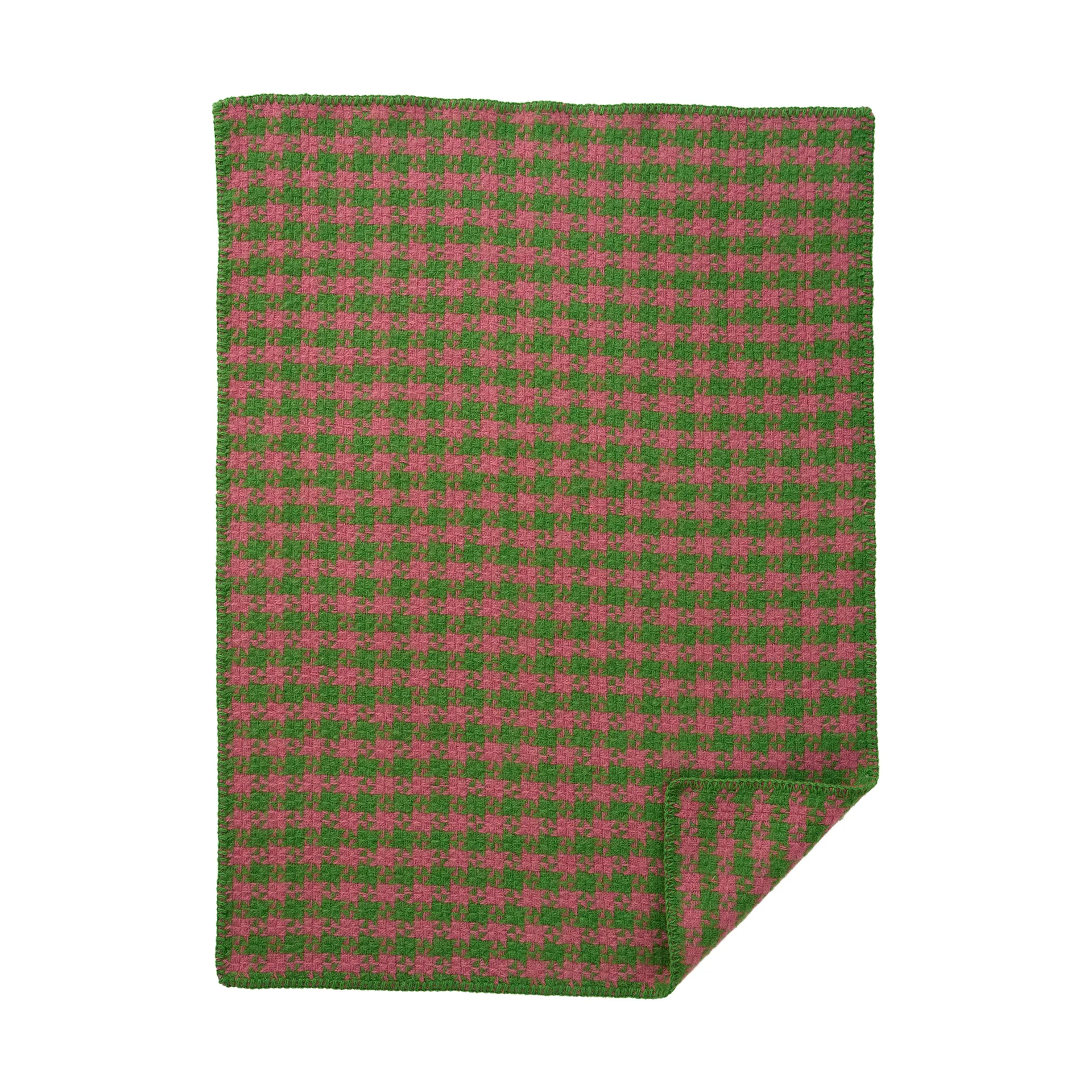 Klippan Yllefabrik Couverture pour enfant Dogtooth cm Green-pink