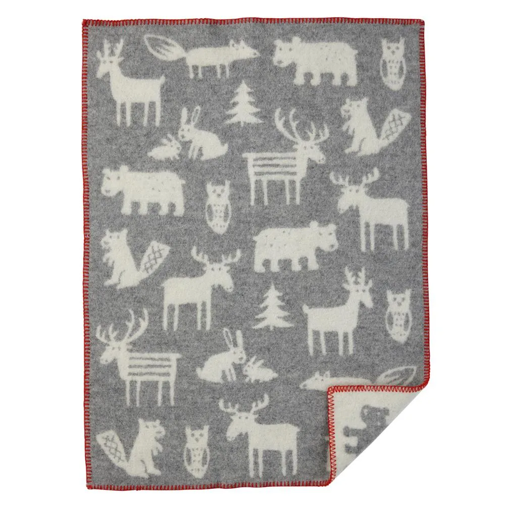 Klippan Yllefabrik Couverture pour enfant Forest gris