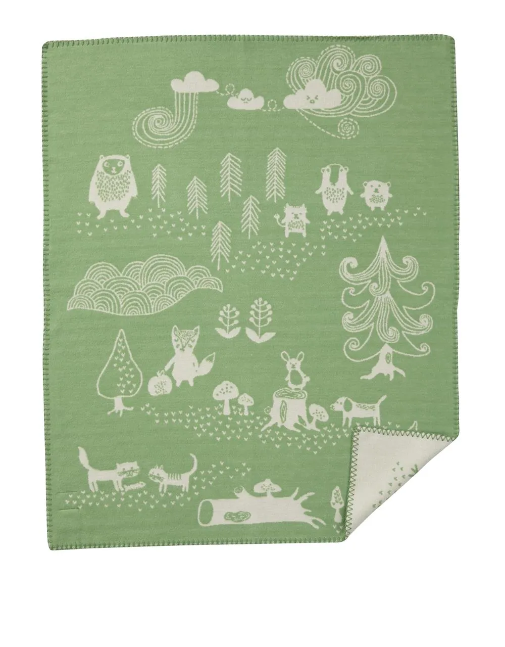 Klippan Yllefabrik Couverture pour enfant Little bear vert