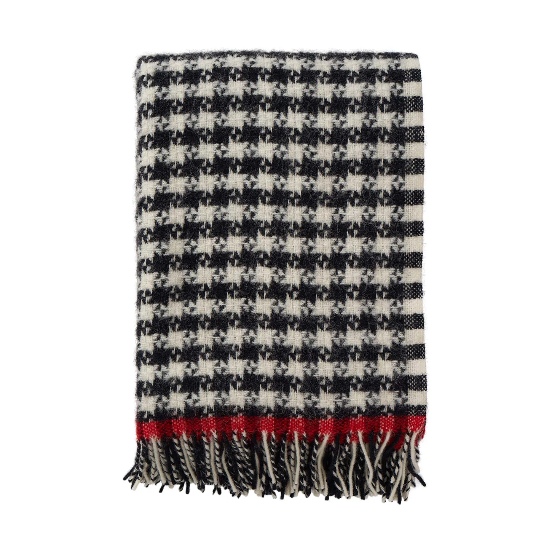 Klippan Yllefabrik Plaid Dogtooth en laine cm Black-red