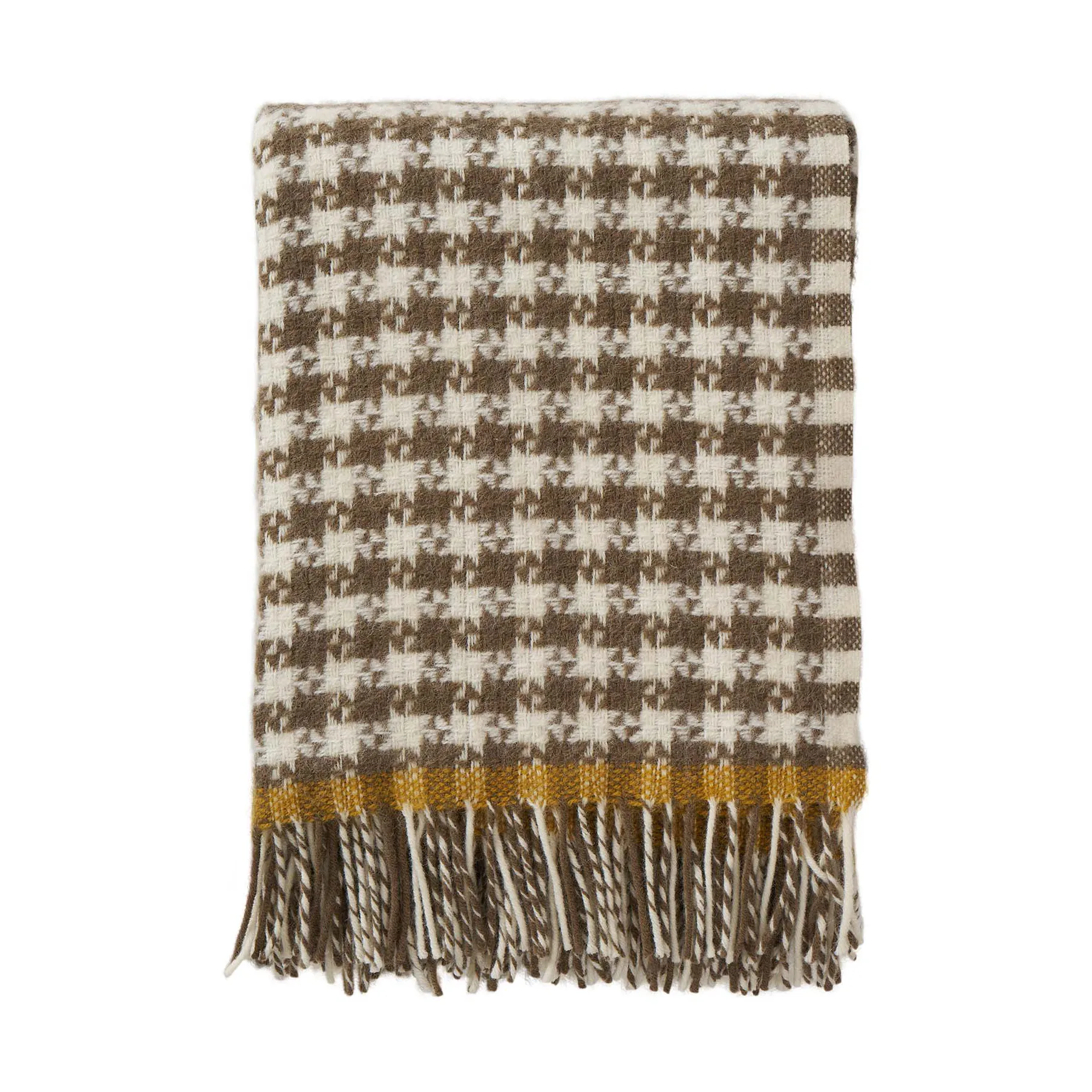 Klippan Yllefabrik Plaid Dogtooth en laine cm Mud