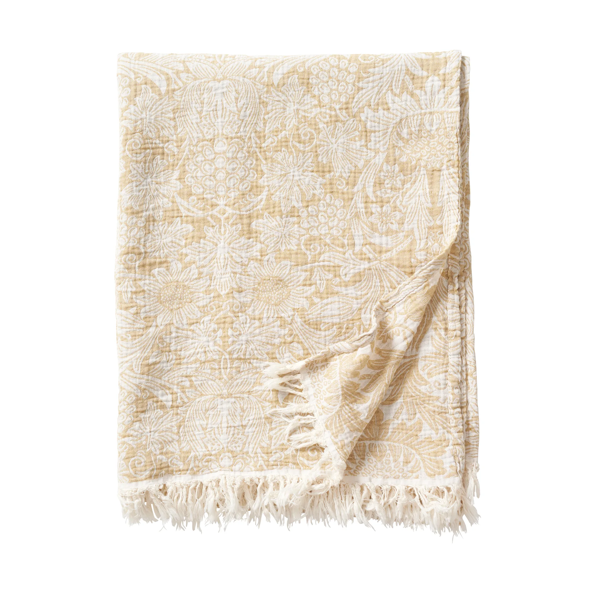 Klippan Yllefabrik Plaid en coton Sunflower cm Golden