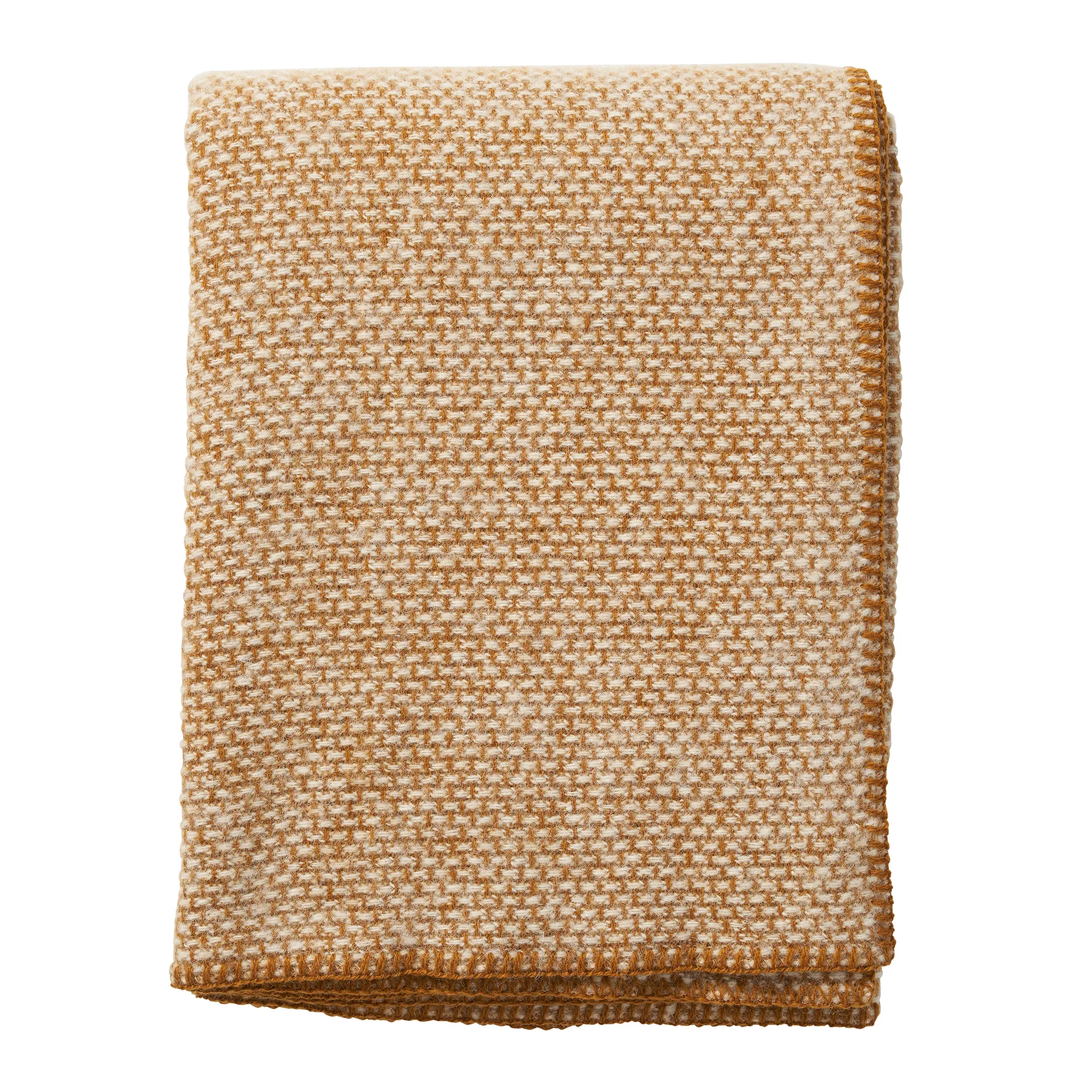 Klippan Yllefabrik Plaid en laine Domino Crème caramel