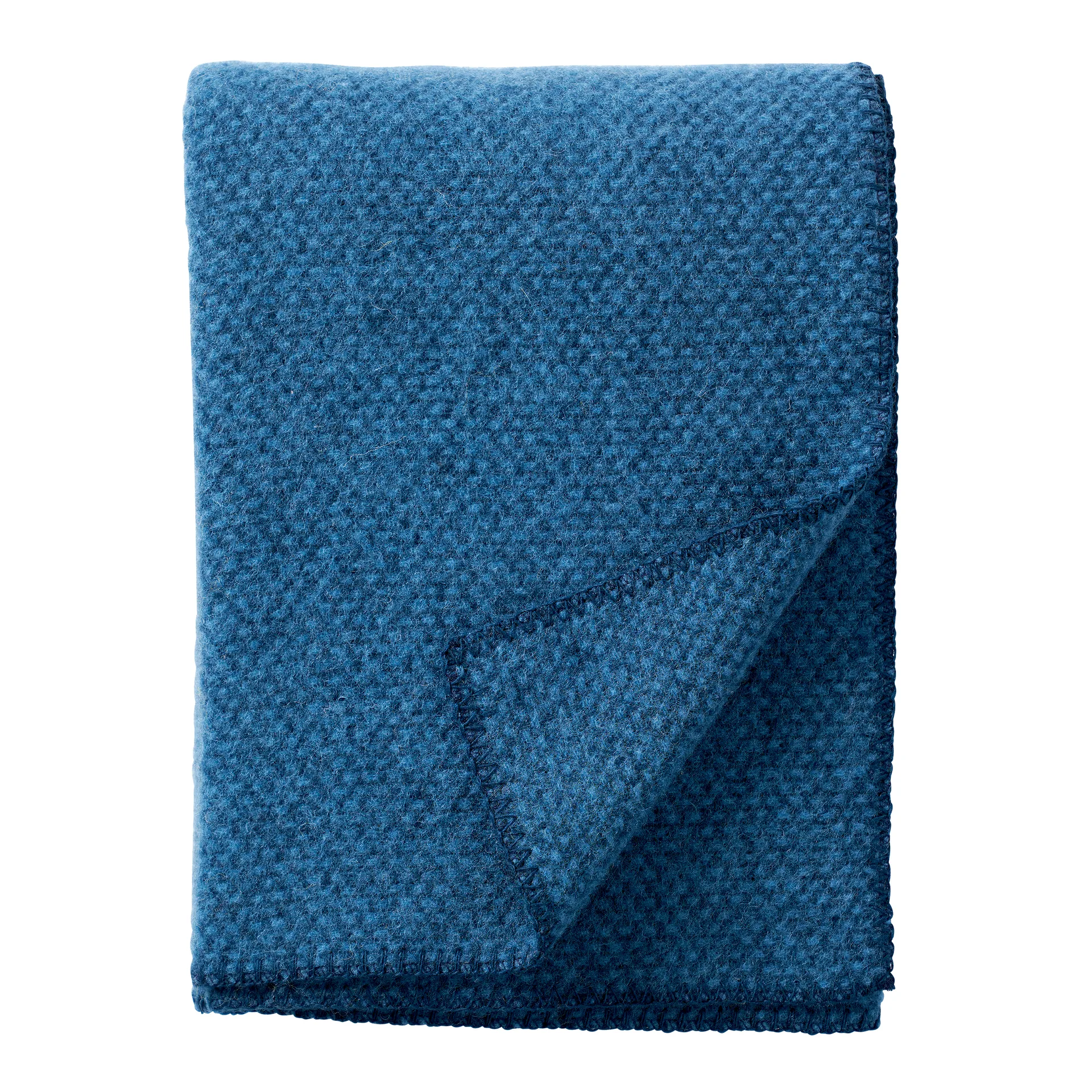 Klippan Yllefabrik Plaid en laine Domino Sea blue