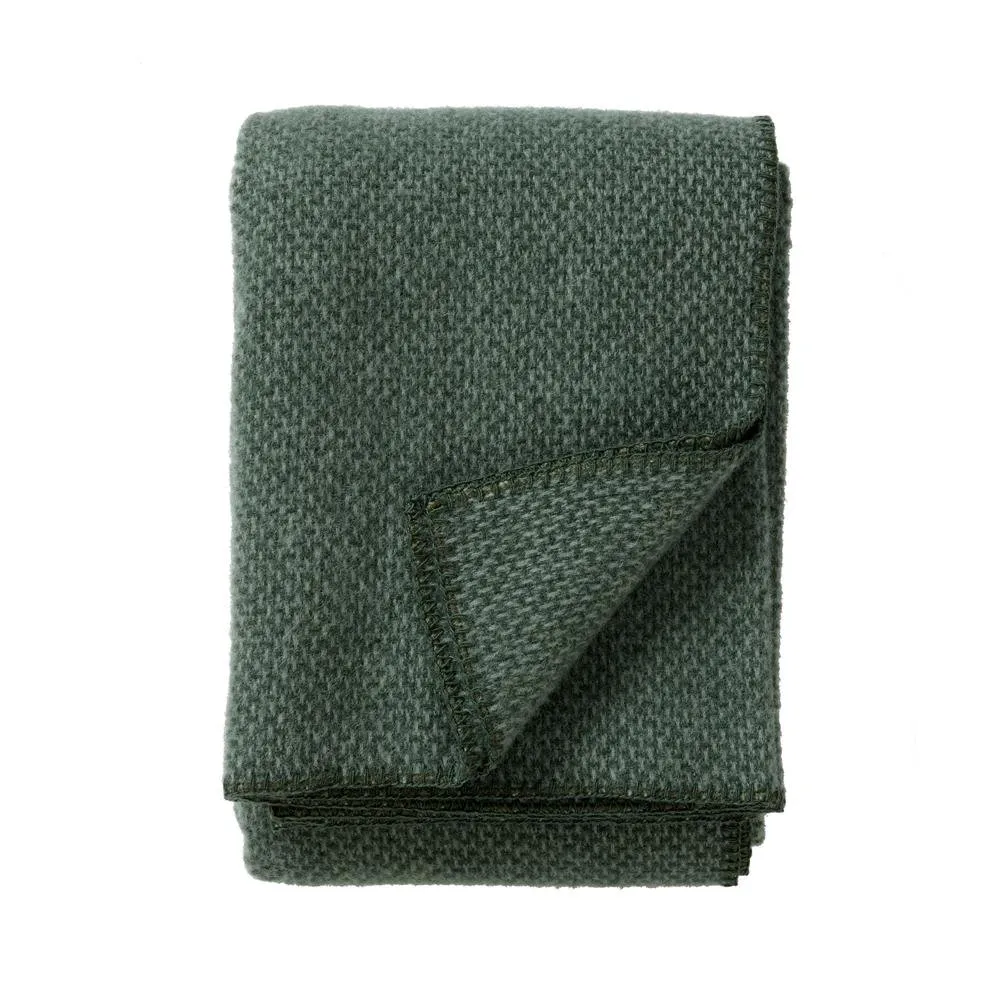 Klippan Yllefabrik Plaid en laine Domino vert
