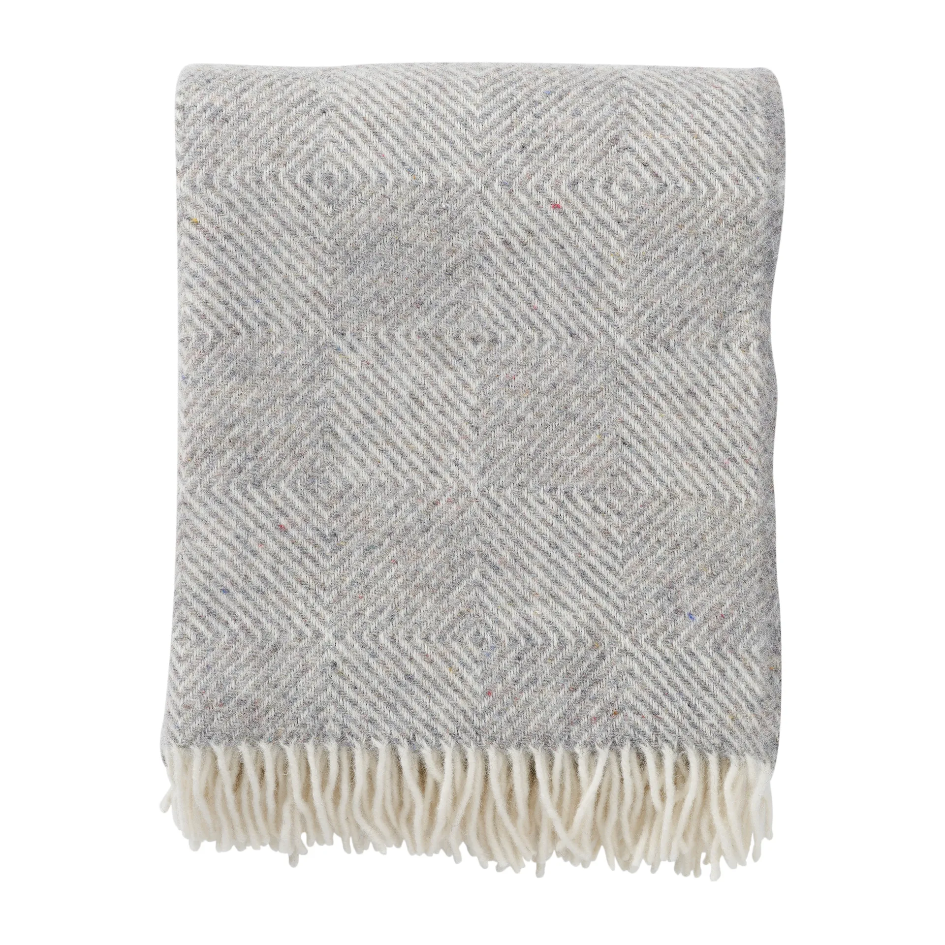 Klippan Yllefabrik Plaid en laine Gooseye cm Gris